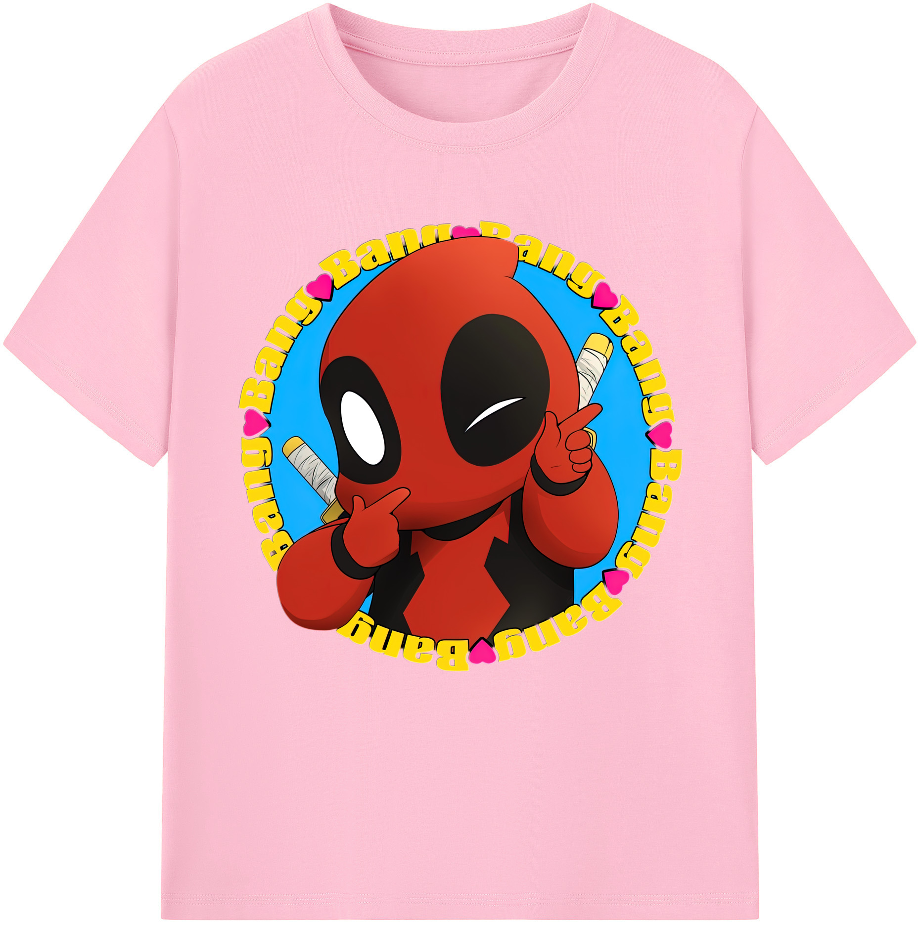 （画像用） Deadpool デッドプール 綿100％半袖Tシャツ（フロントプリント）