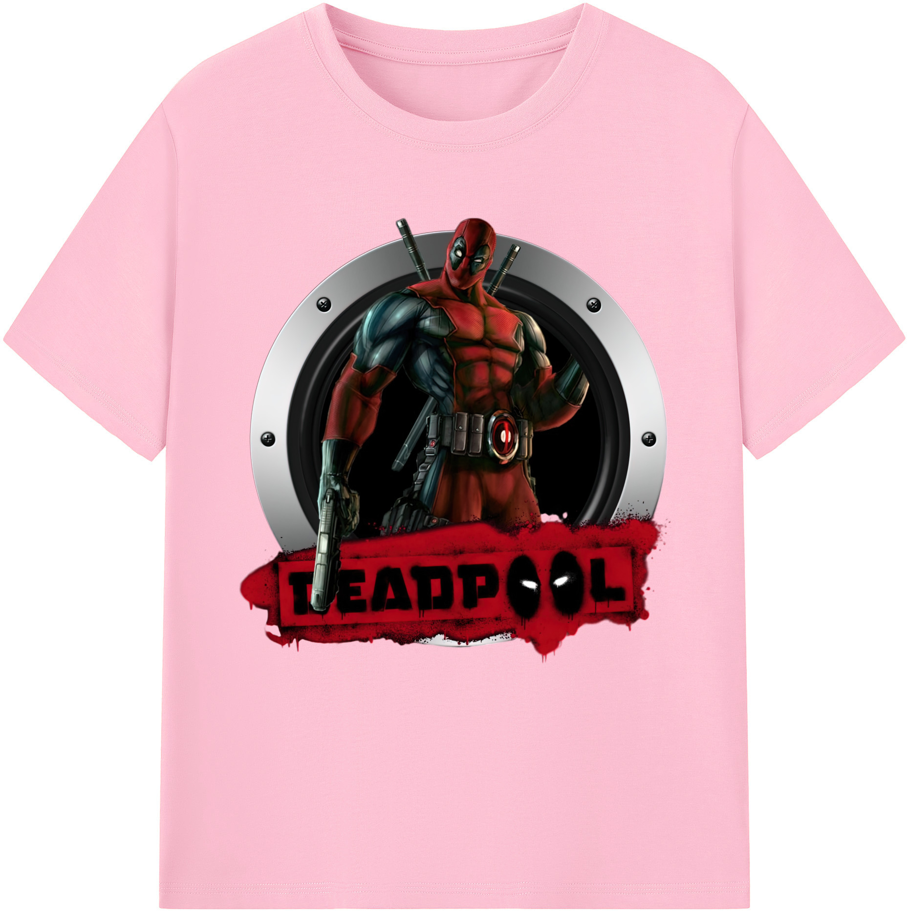 （画像用） Deadpool デッドプール 綿100％半袖Tシャツ（フロントプリント）