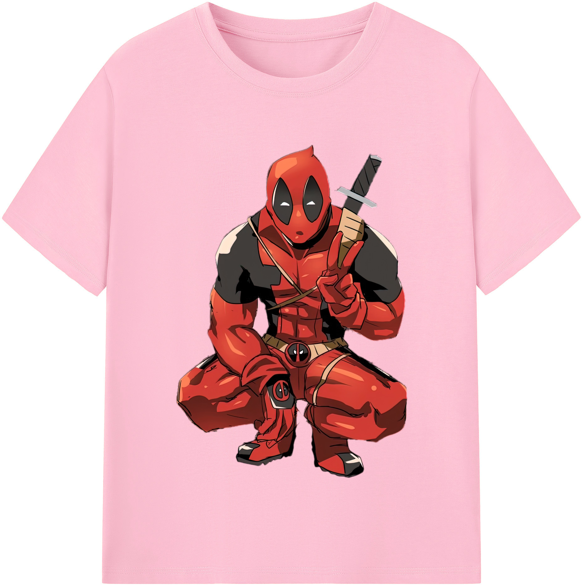 （画像用） Deadpool デッドプール 綿100％半袖Tシャツ（フロントプリント）