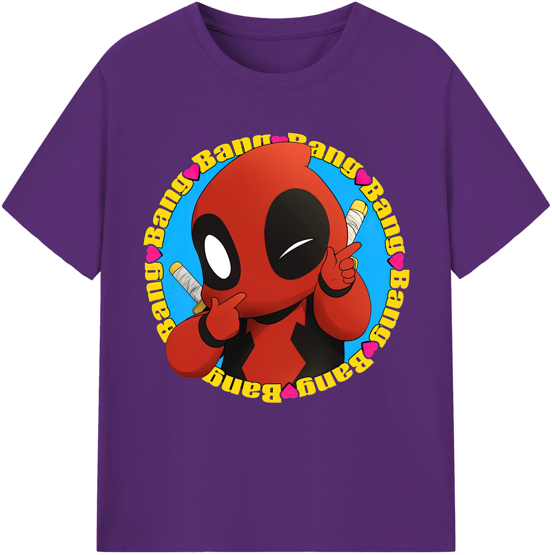 （画像用） Deadpool デッドプール 綿100％半袖Tシャツ（フロントプリント）