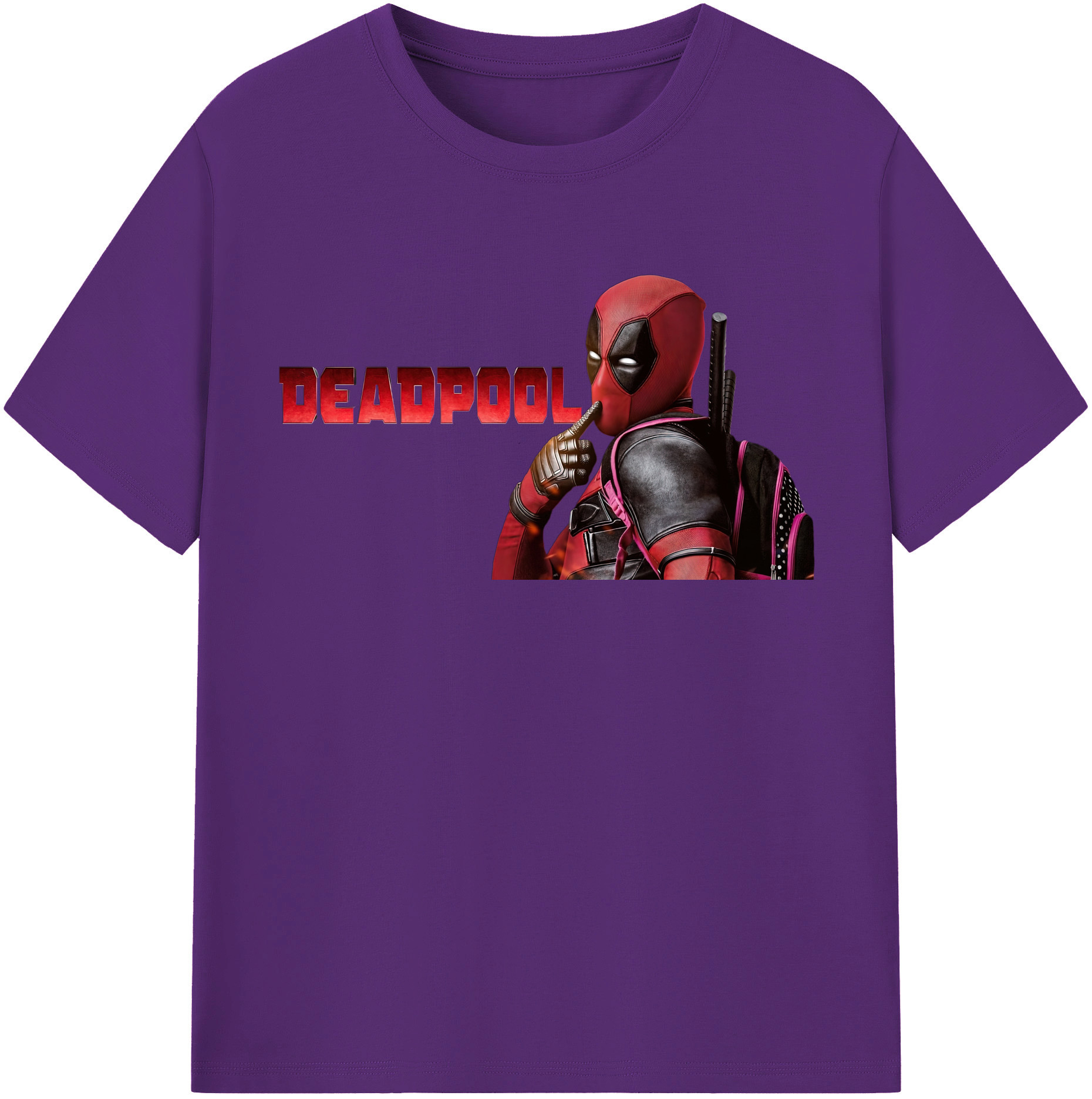 （画像用） Deadpool デッドプール 綿100％半袖Tシャツ（フロントプリント）