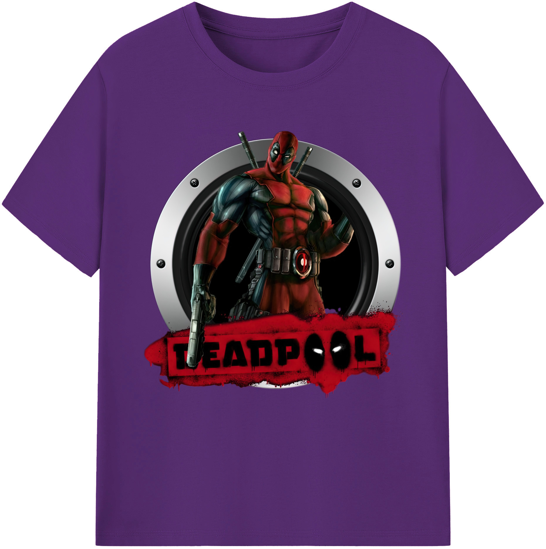 （画像用） Deadpool デッドプール 綿100％半袖Tシャツ（フロントプリント）