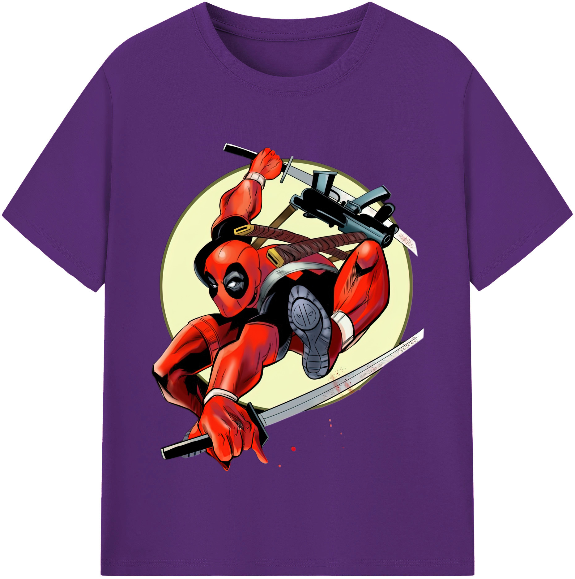 （画像用） Deadpool デッドプール 綿100％半袖Tシャツ（フロントプリント）