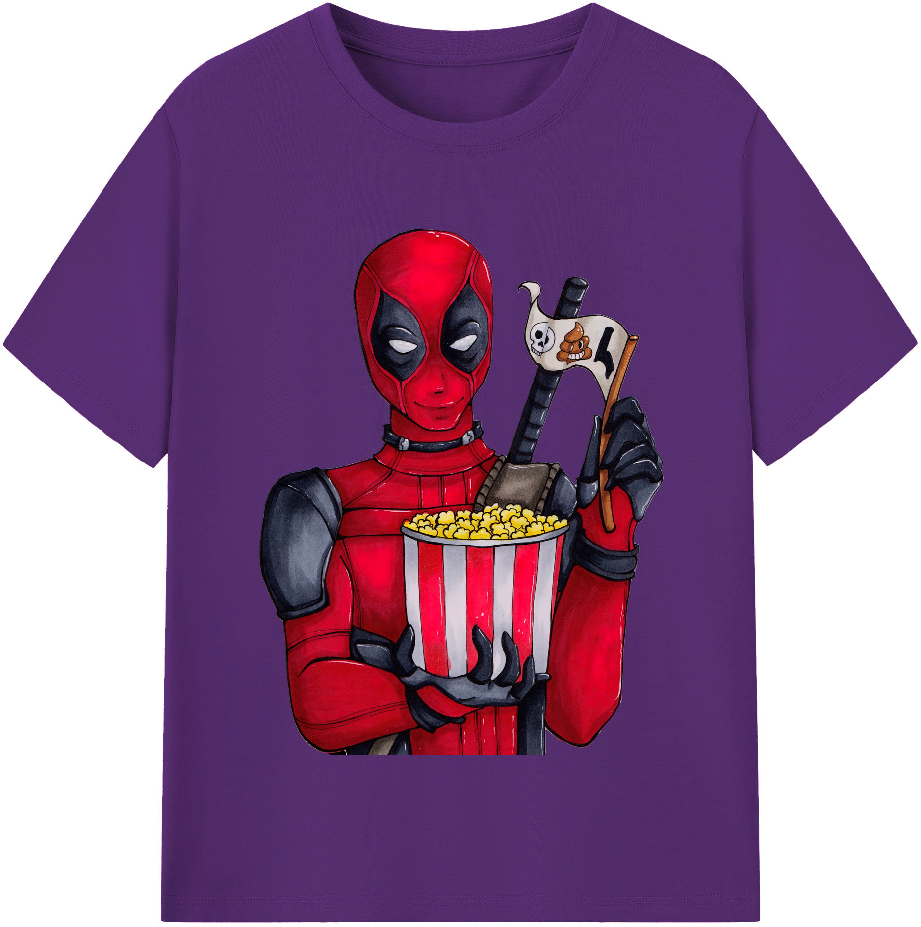 （画像用） Deadpool デッドプール 綿100％半袖Tシャツ（フロントプリント）