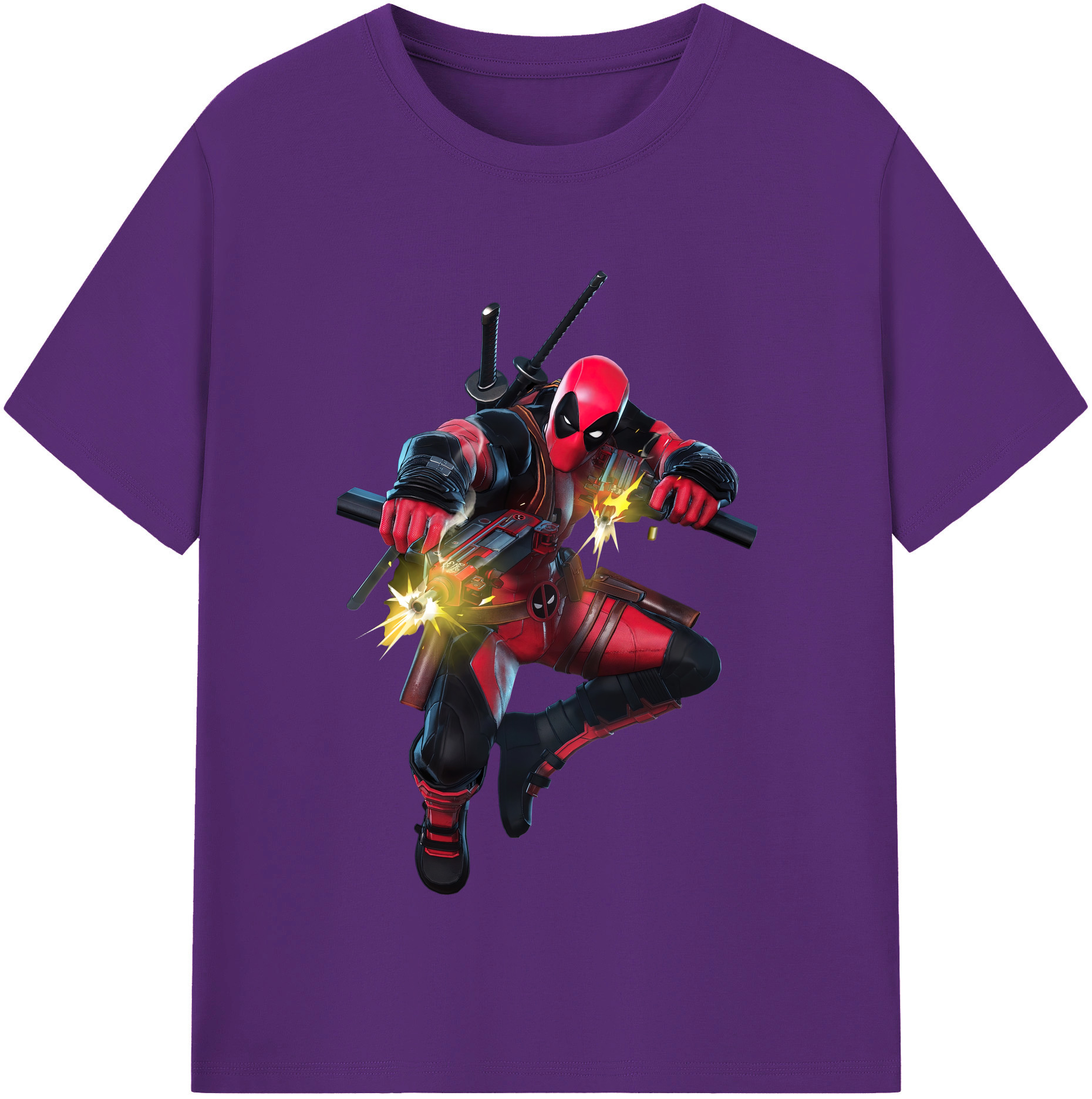 （画像用） Deadpool デッドプール 綿100％半袖Tシャツ（フロントプリント）