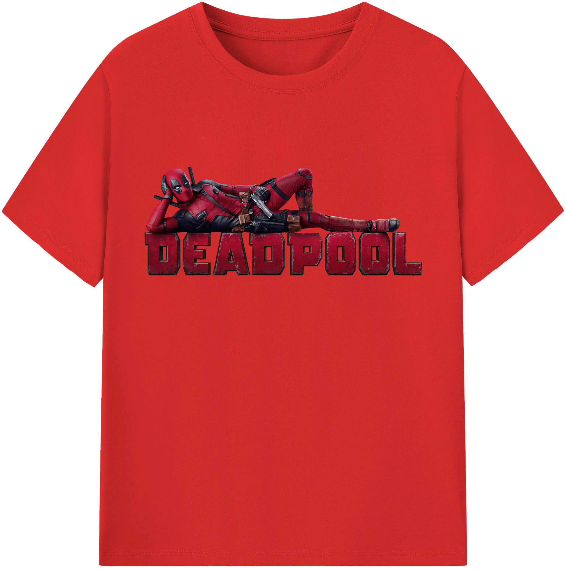 （画像用） Deadpool デッドプール 綿100％半袖Tシャツ（フロントプリント）