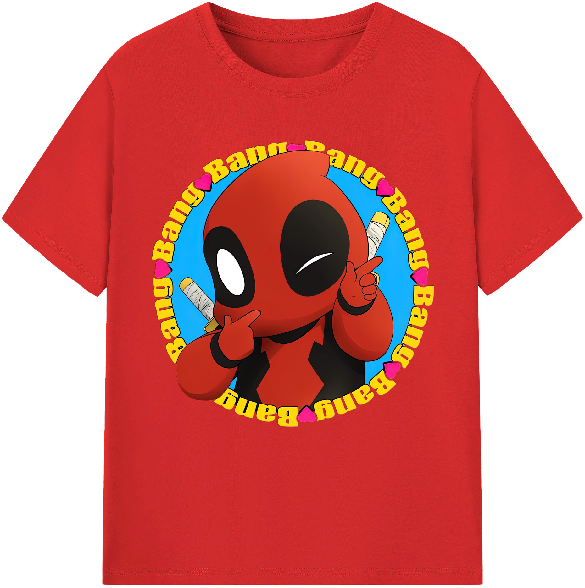 （画像用） Deadpool デッドプール 綿100％半袖Tシャツ（フロントプリント）