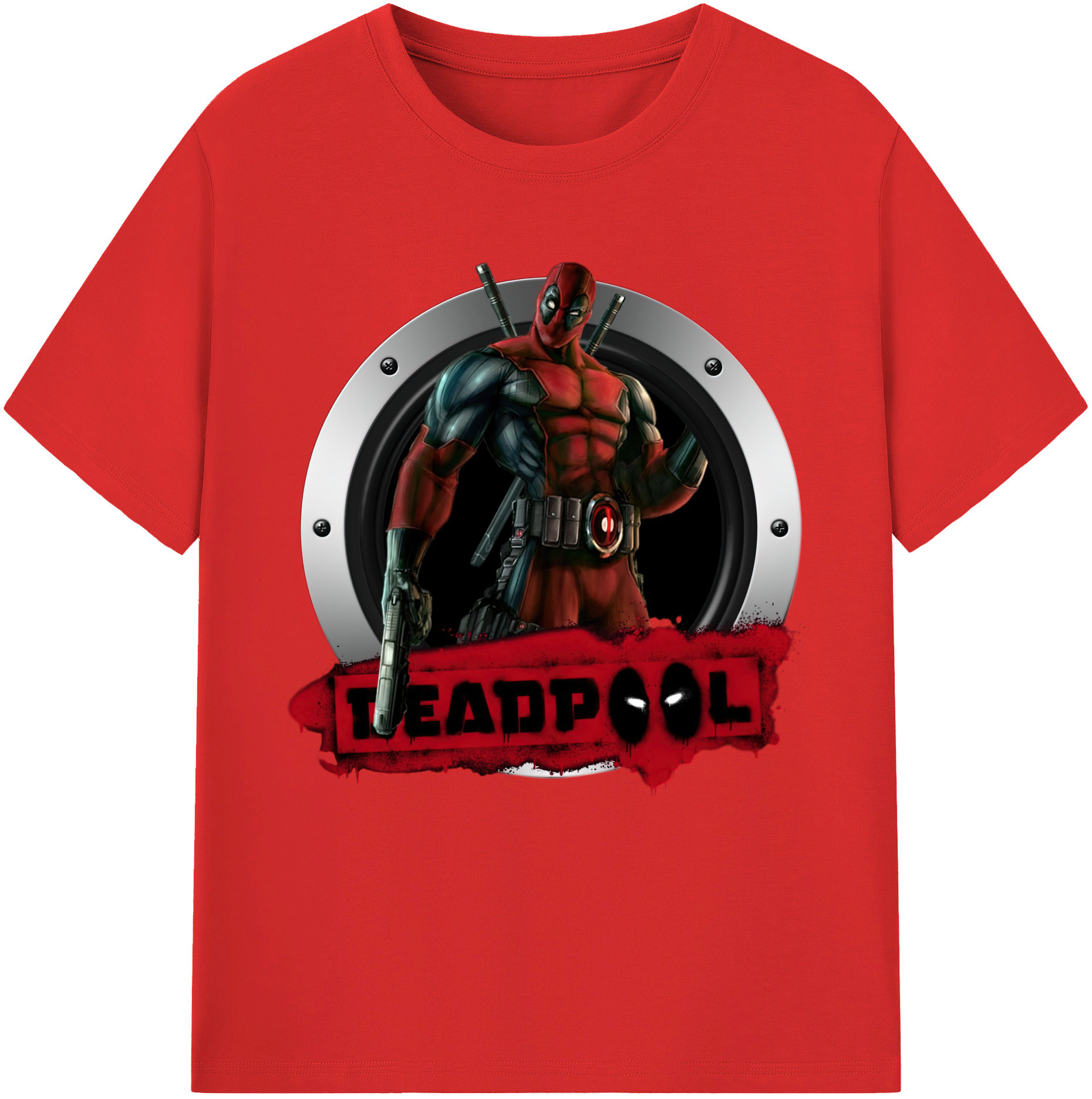 （画像用） Deadpool デッドプール 綿100％半袖Tシャツ（フロントプリント）