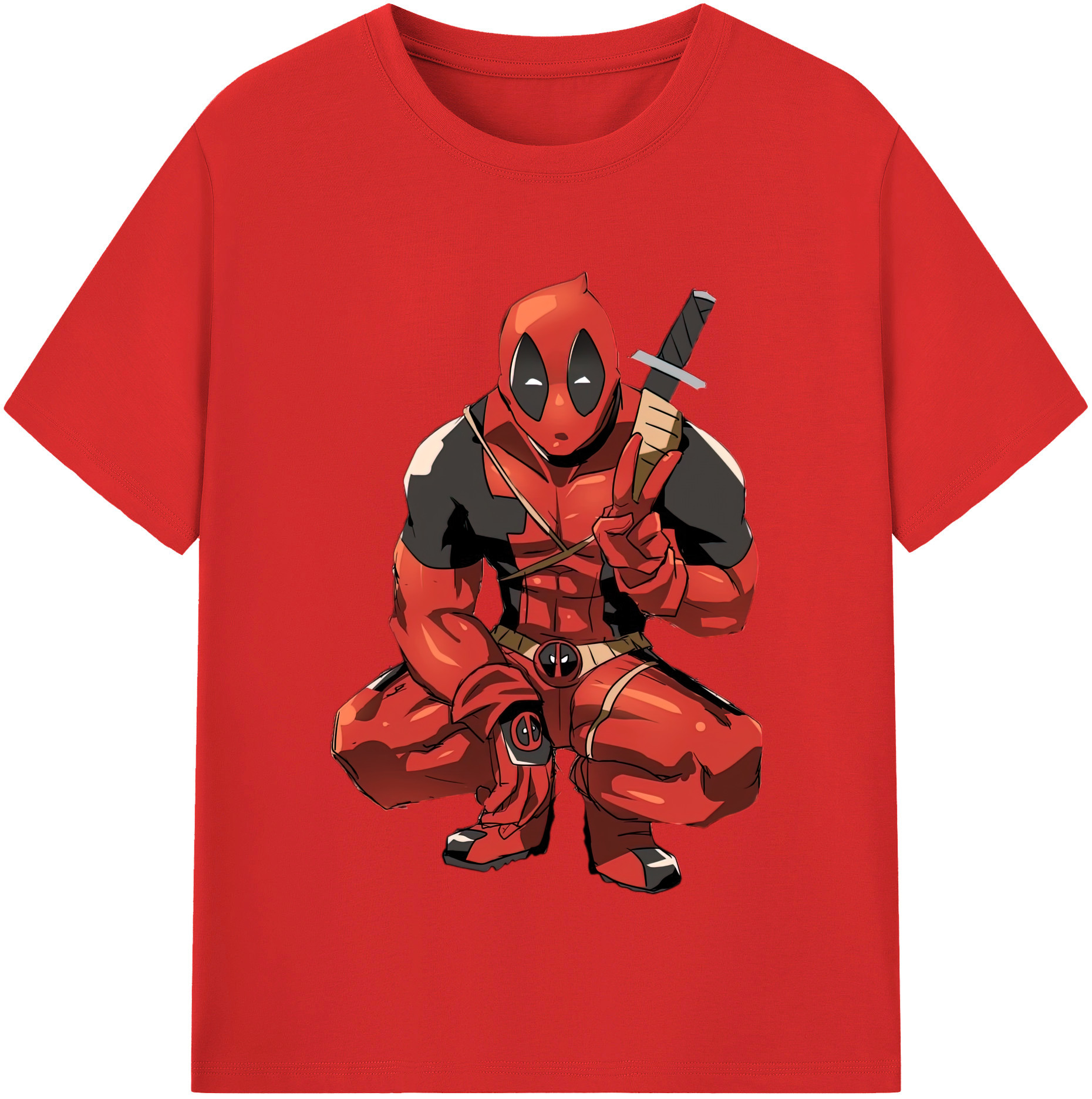 （画像用） Deadpool デッドプール 綿100％半袖Tシャツ（フロントプリント）