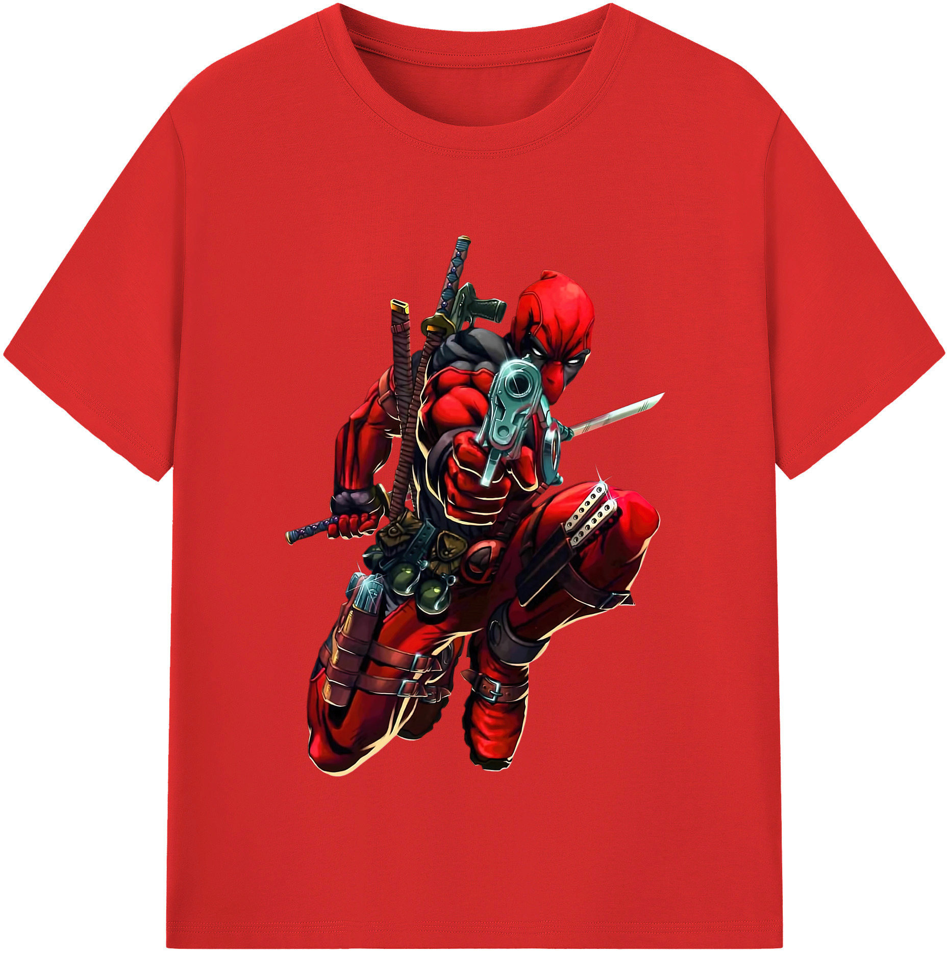 （画像用） Deadpool デッドプール 綿100％半袖Tシャツ（フロントプリント）