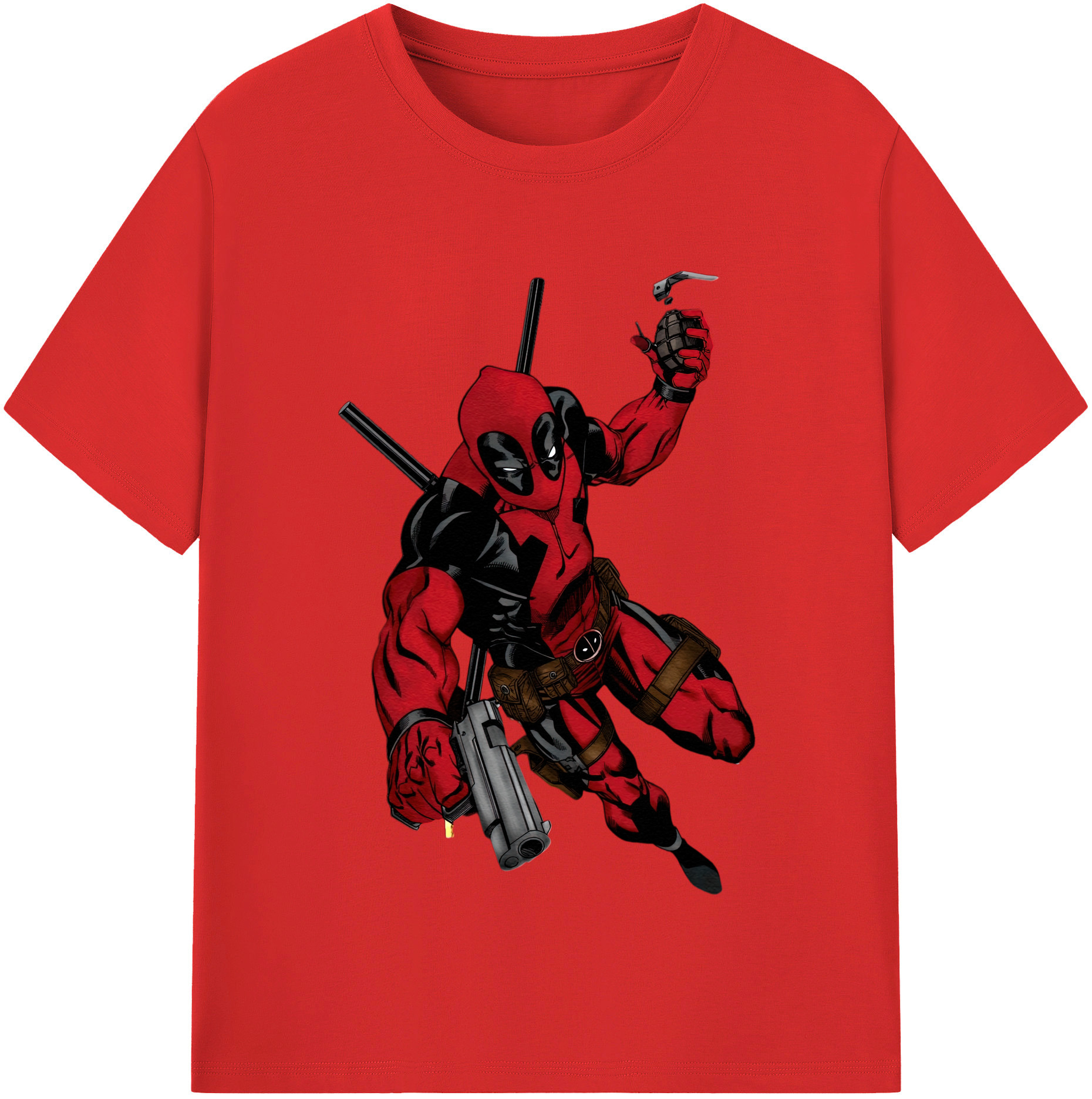 （画像用） Deadpool デッドプール 綿100％半袖Tシャツ（フロントプリント）