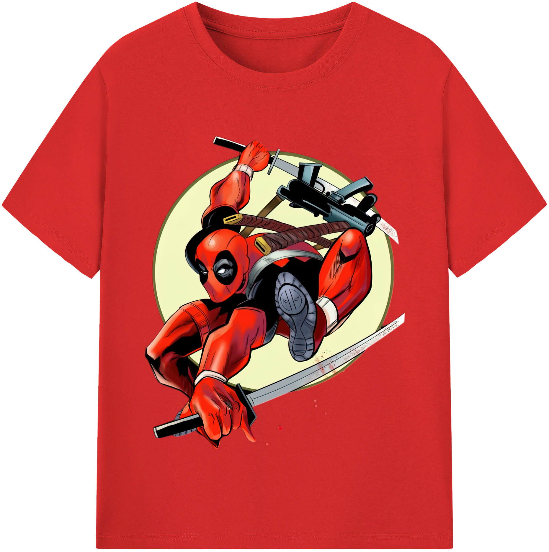 （画像用） Deadpool デッドプール 綿100％半袖Tシャツ（フロントプリント）