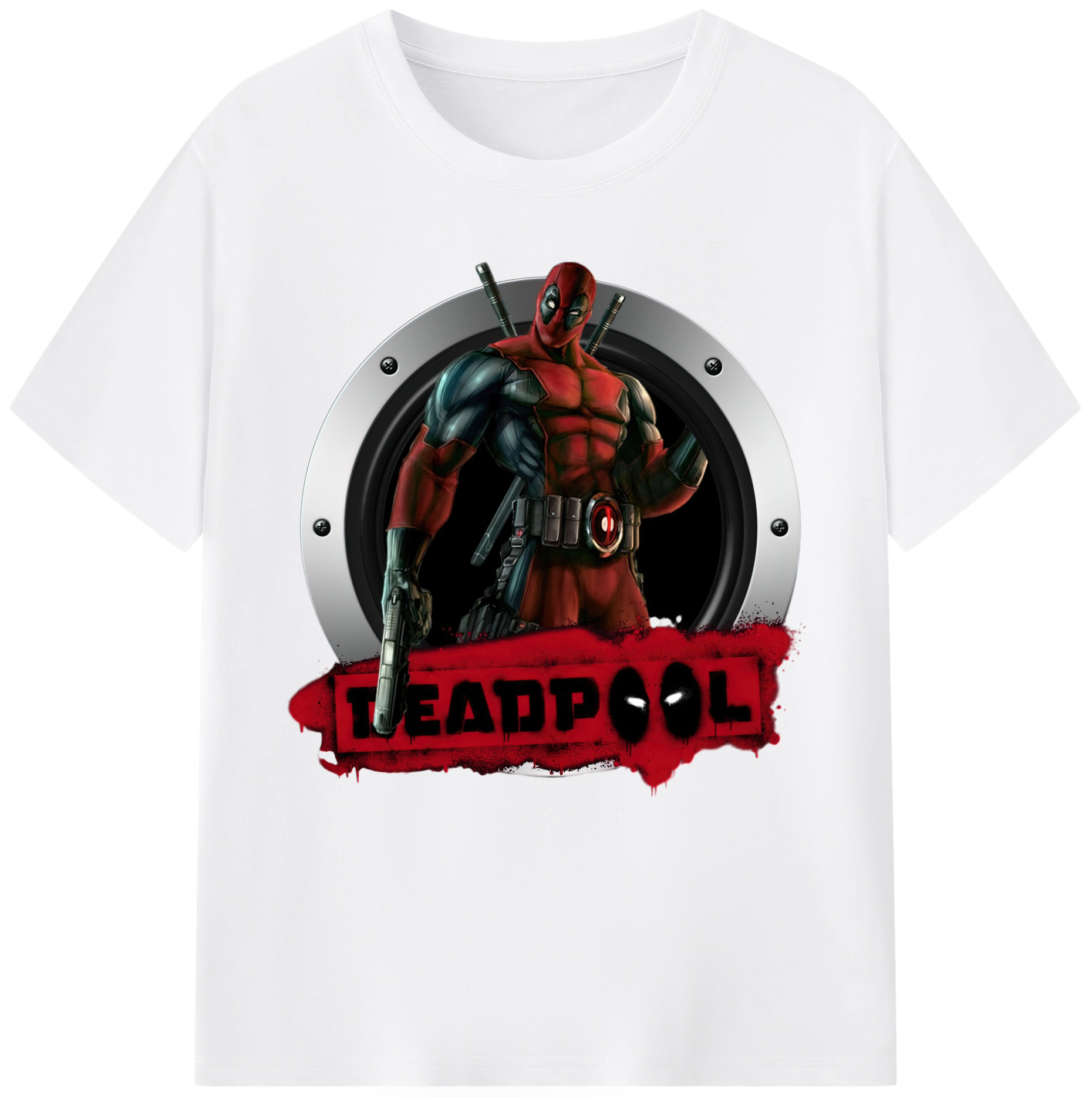 （画像用） Deadpool デッドプール 綿100％半袖Tシャツ（フロントプリント）