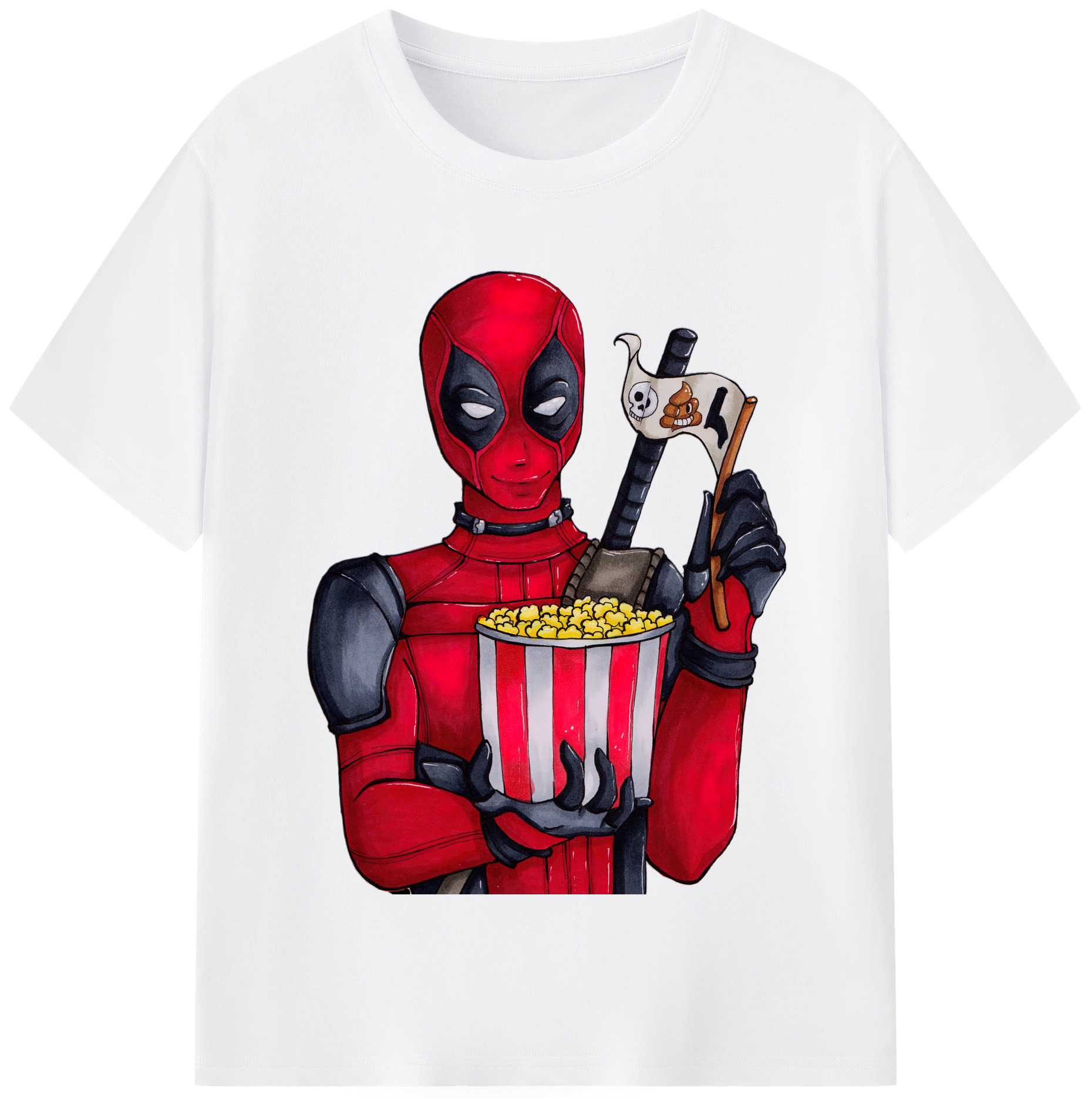 （画像用） Deadpool デッドプール 綿100％半袖Tシャツ（フロントプリント）