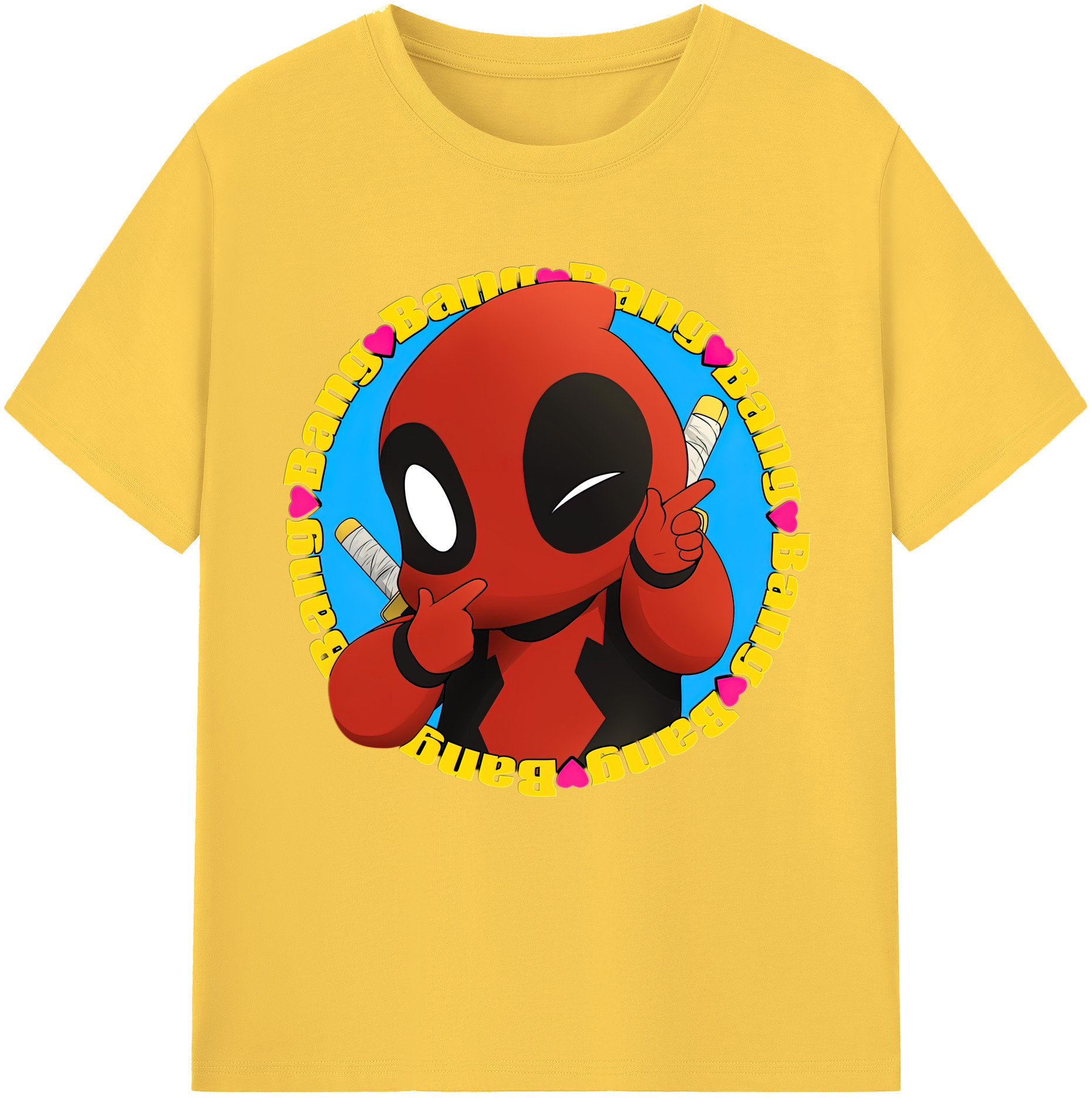 （画像用） Deadpool デッドプール 綿100％半袖Tシャツ（フロントプリント）