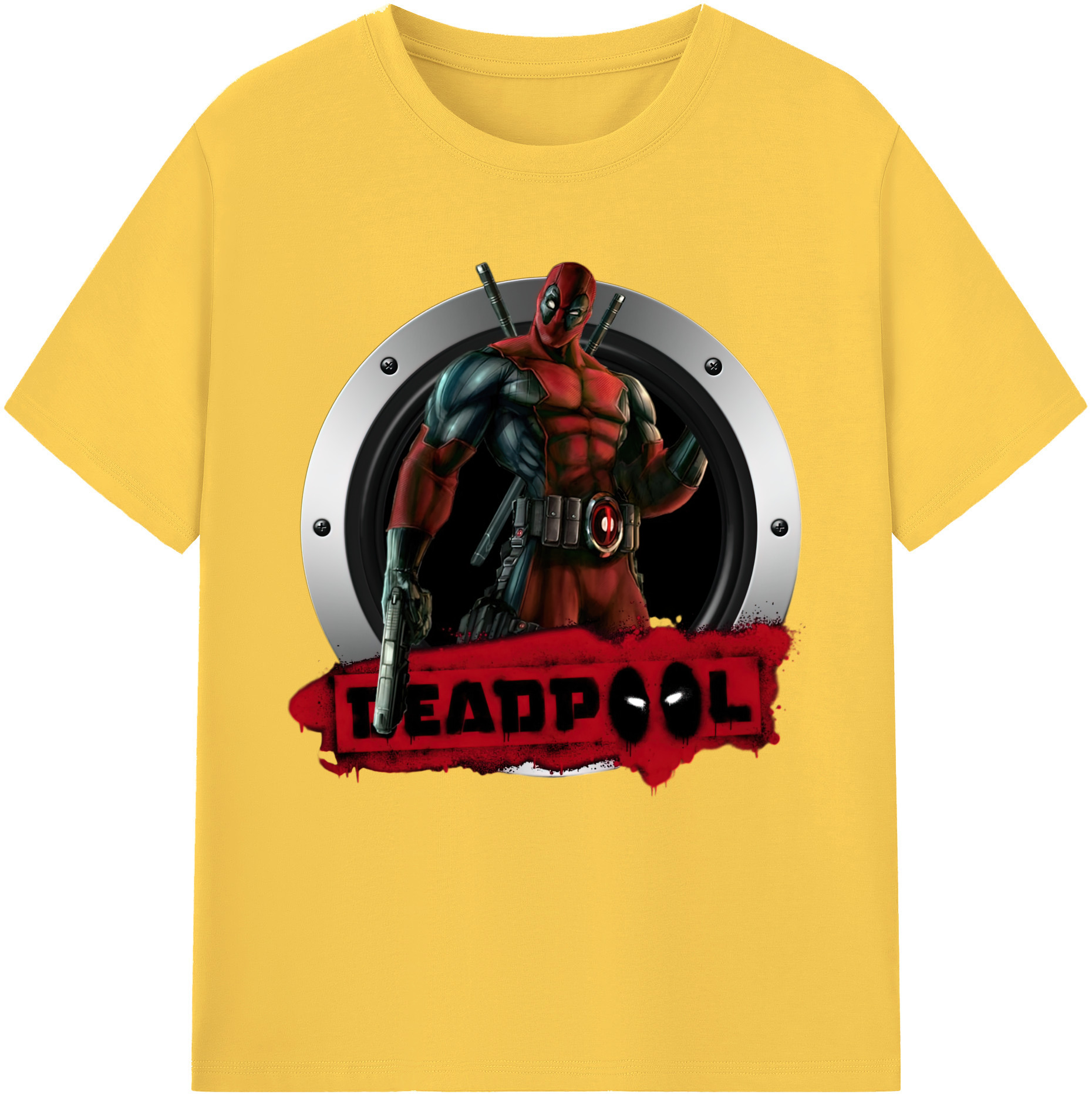 （画像用） Deadpool デッドプール 綿100％半袖Tシャツ（フロントプリント）