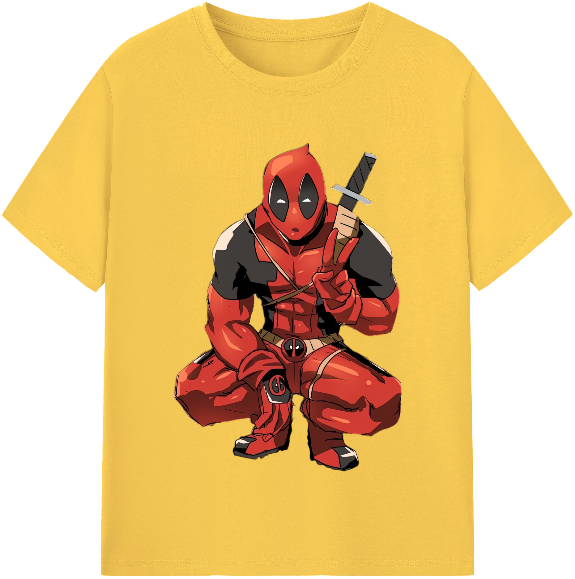 （画像用） Deadpool デッドプール 綿100％半袖Tシャツ（フロントプリント）