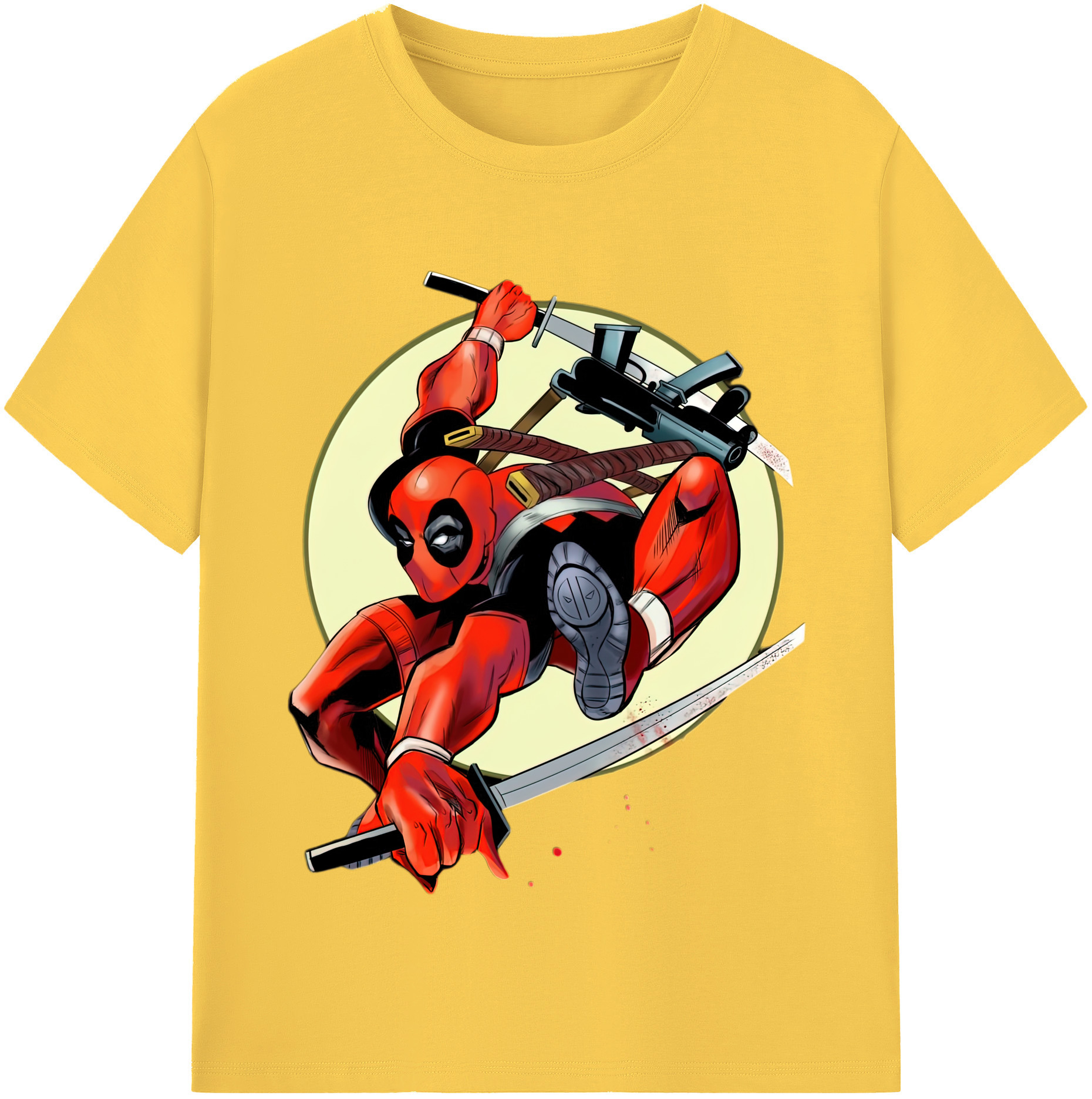 （画像用） Deadpool デッドプール 綿100％半袖Tシャツ（フロントプリント）