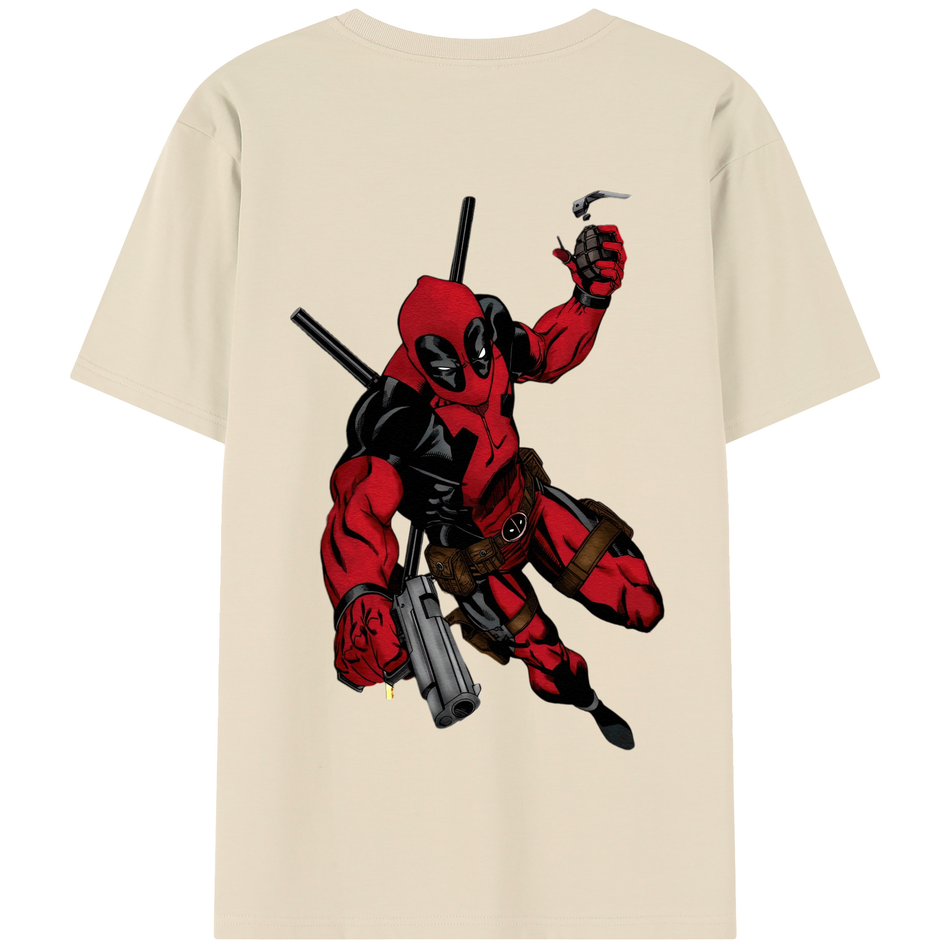 （画像用） Deadpool デッドプール 綿100％半袖Tシャツ（背面プリント）