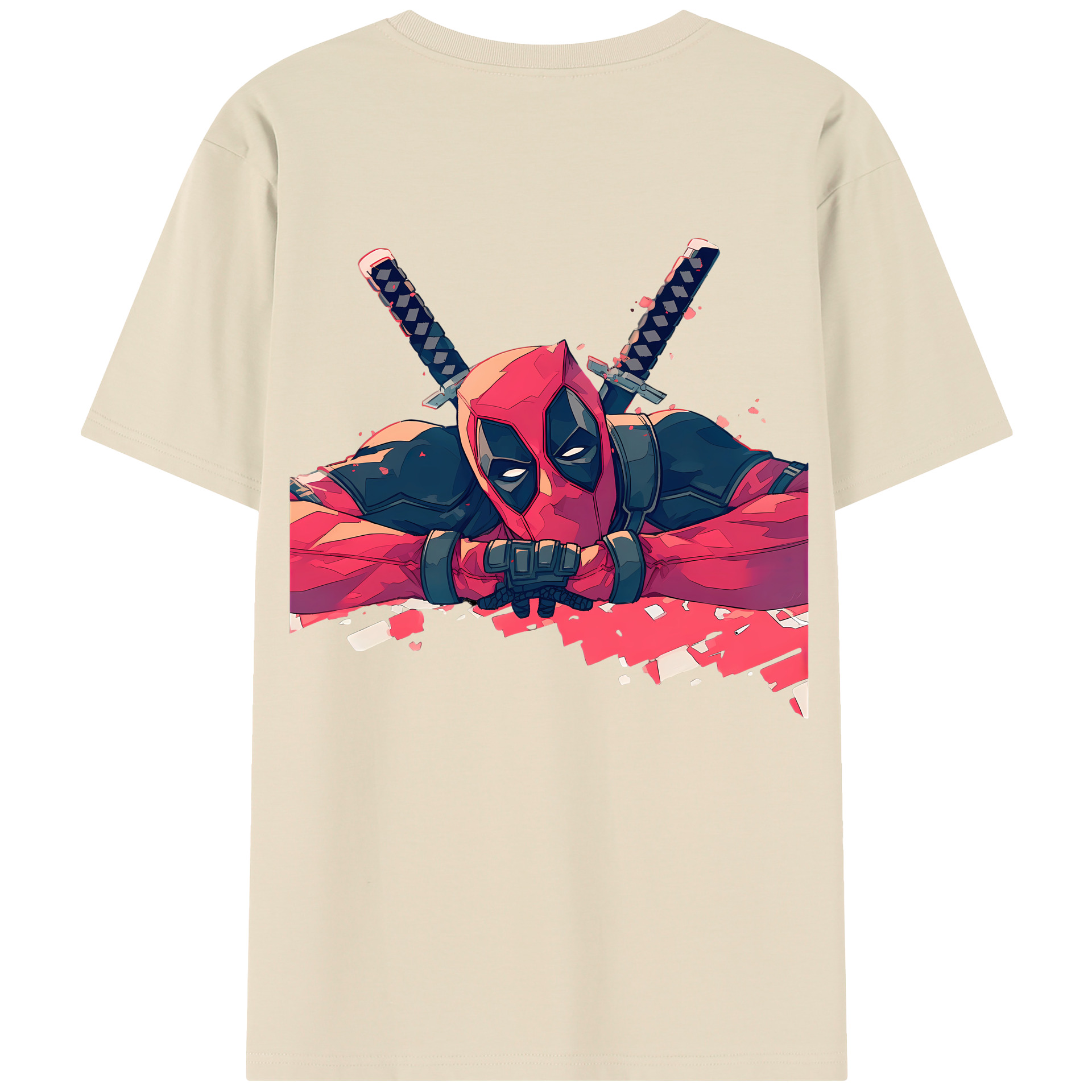 （画像用） Deadpool デッドプール 綿100％半袖Tシャツ（背面プリント）