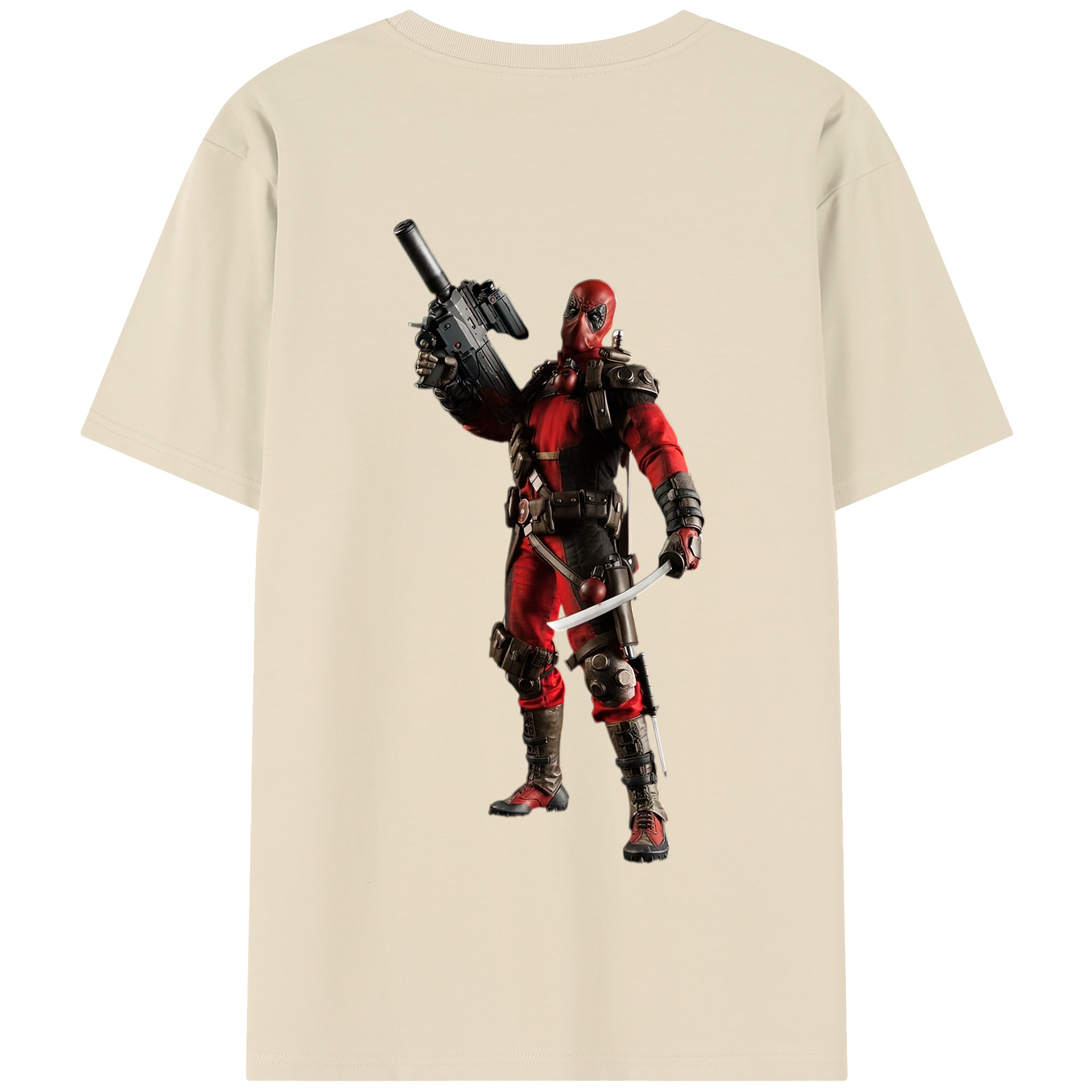 （画像用） Deadpool デッドプール 綿100％半袖Tシャツ（背面プリント）