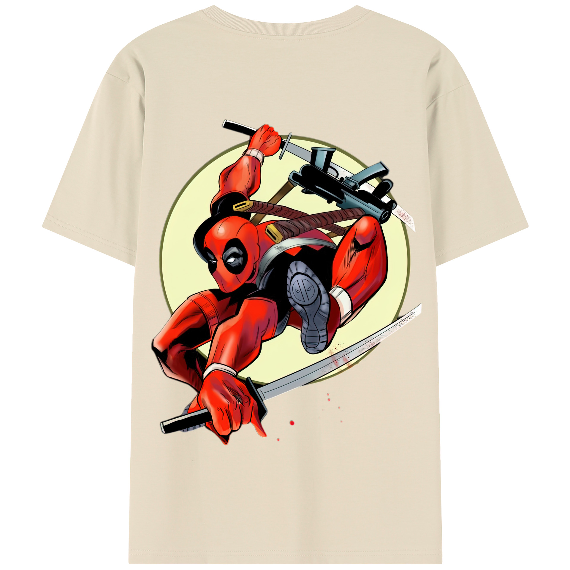 （画像用） Deadpool デッドプール 綿100％半袖Tシャツ（背面プリント）