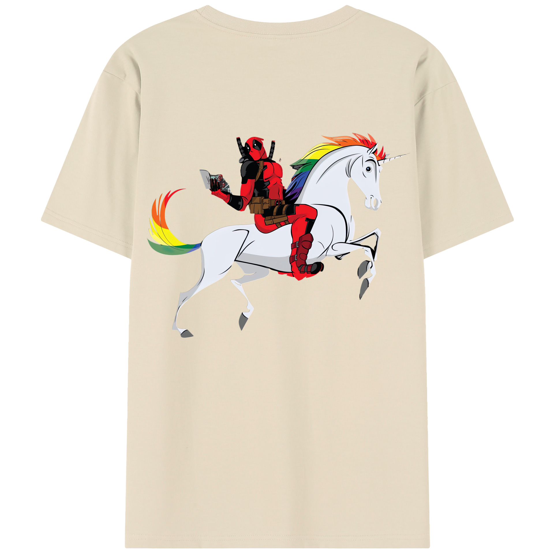（画像用） Deadpool デッドプール 綿100％半袖Tシャツ（背面プリント）