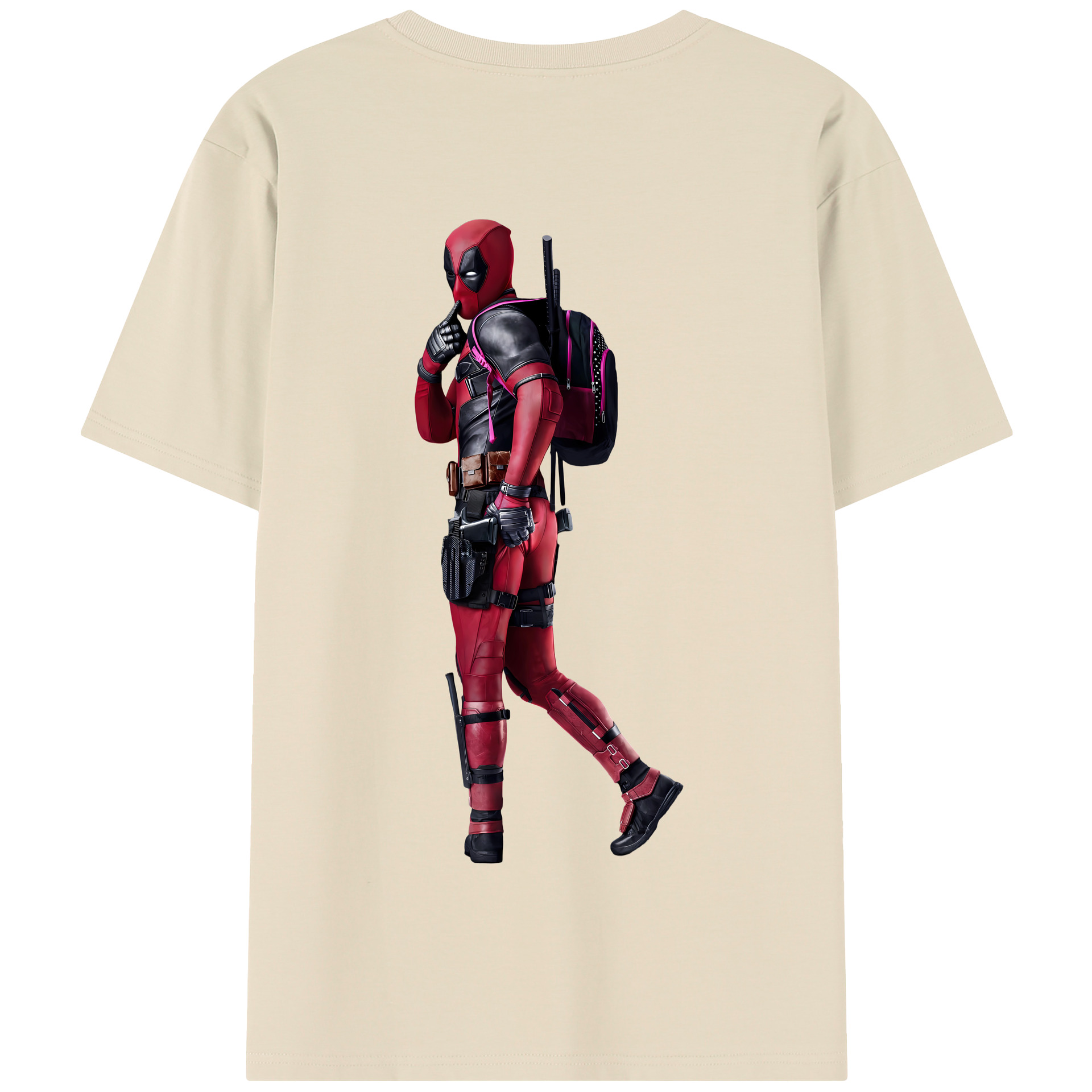 （画像用） Deadpool デッドプール 綿100％半袖Tシャツ（背面プリント）