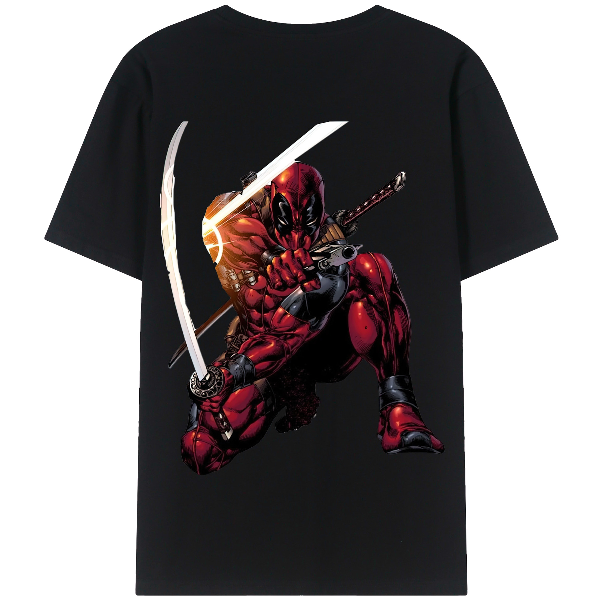 （画像用） Deadpool デッドプール 綿100％半袖Tシャツ（背面プリント）