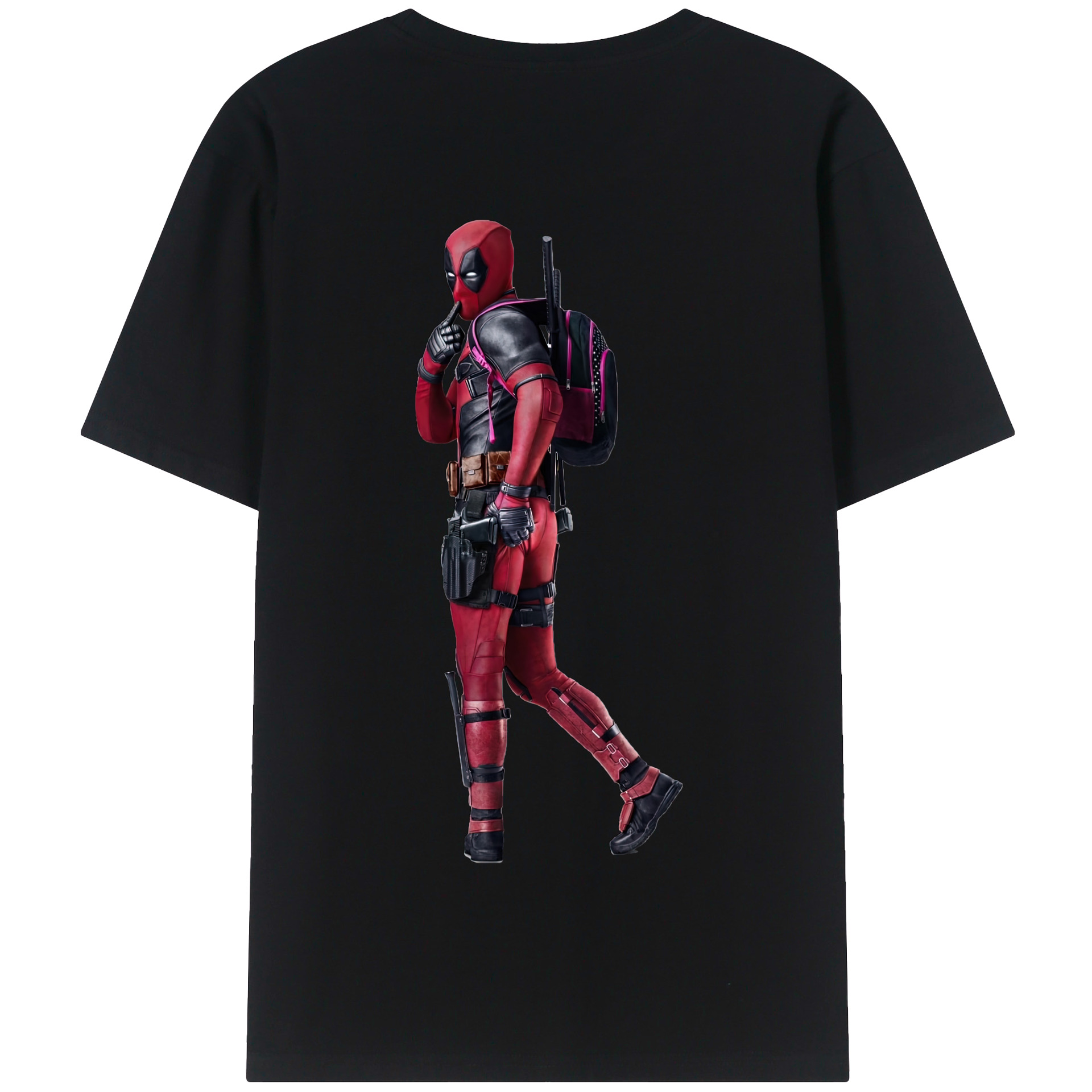 （画像用） Deadpool デッドプール 綿100％半袖Tシャツ（背面プリント）