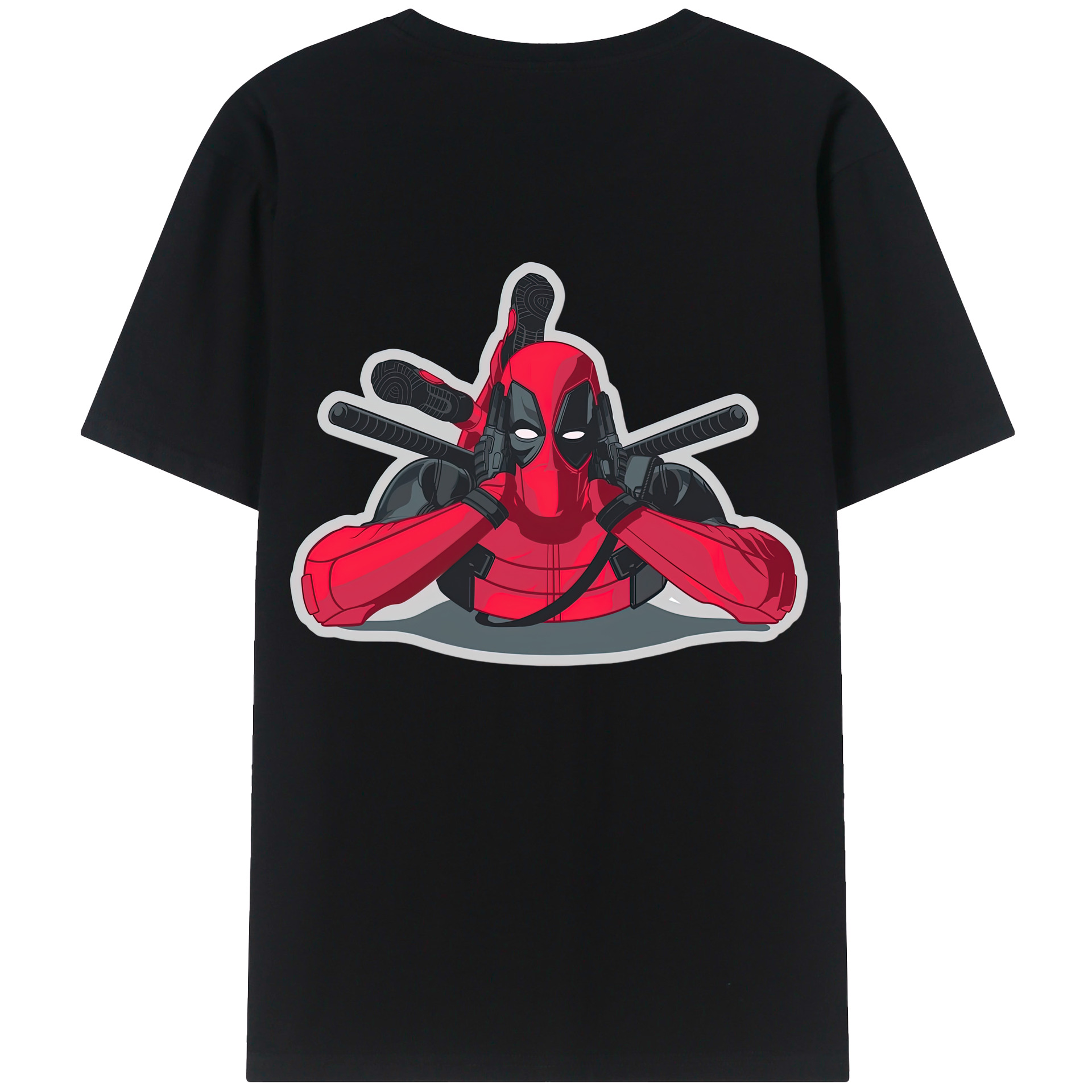 （画像用） Deadpool デッドプール 綿100％半袖Tシャツ（背面プリント）