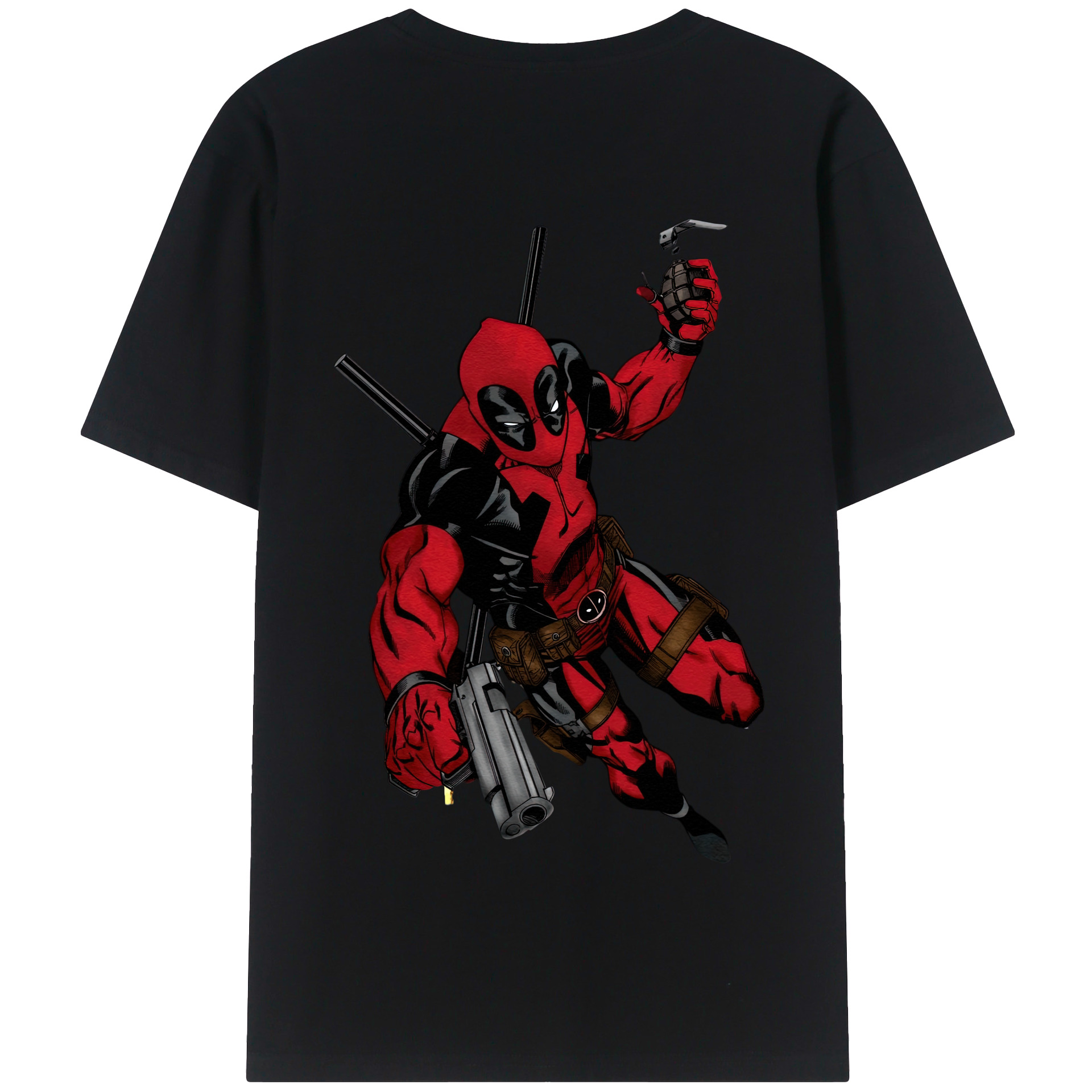 （画像用） Deadpool デッドプール 綿100％半袖Tシャツ（背面プリント）