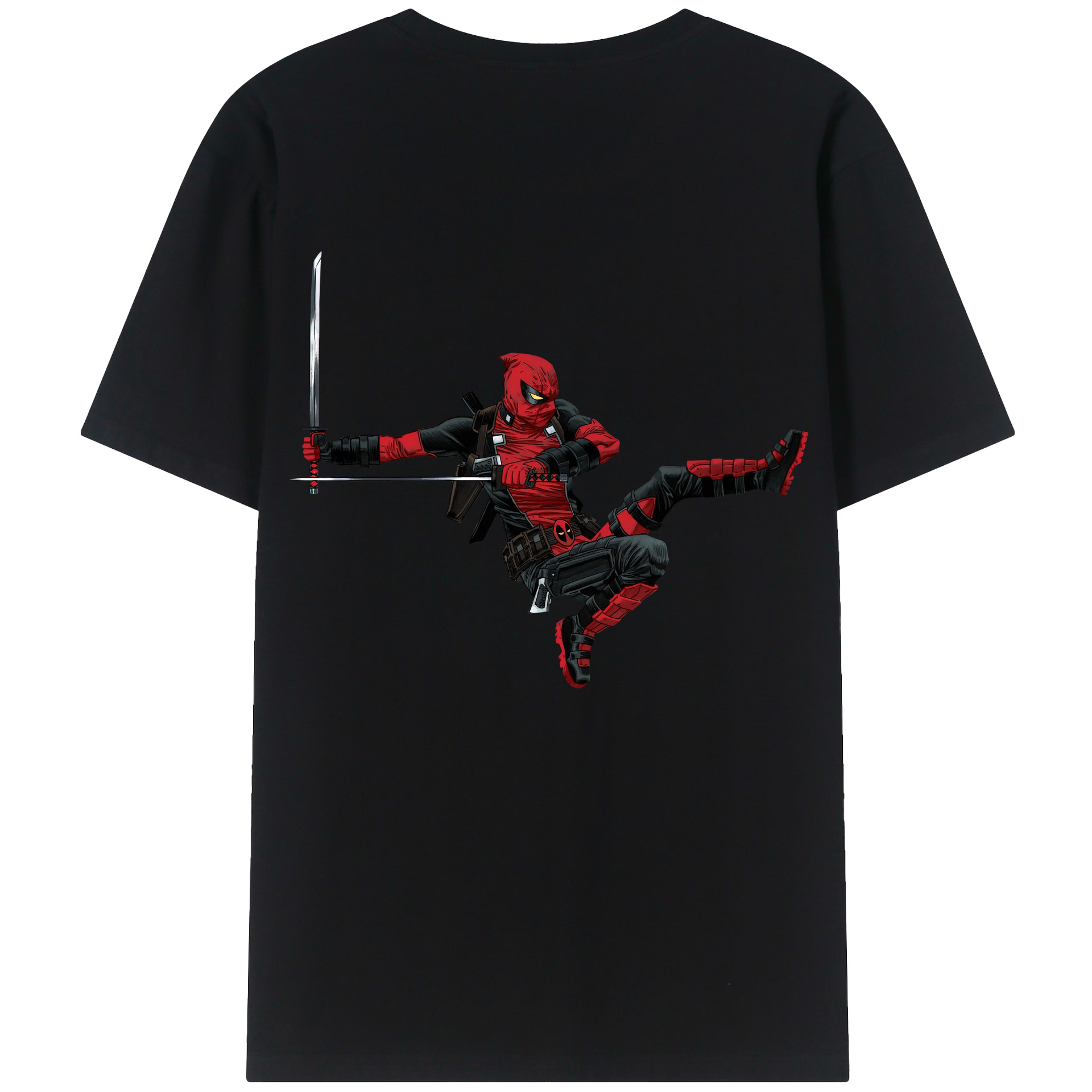 （画像用） Deadpool デッドプール 綿100％半袖Tシャツ（背面プリント）