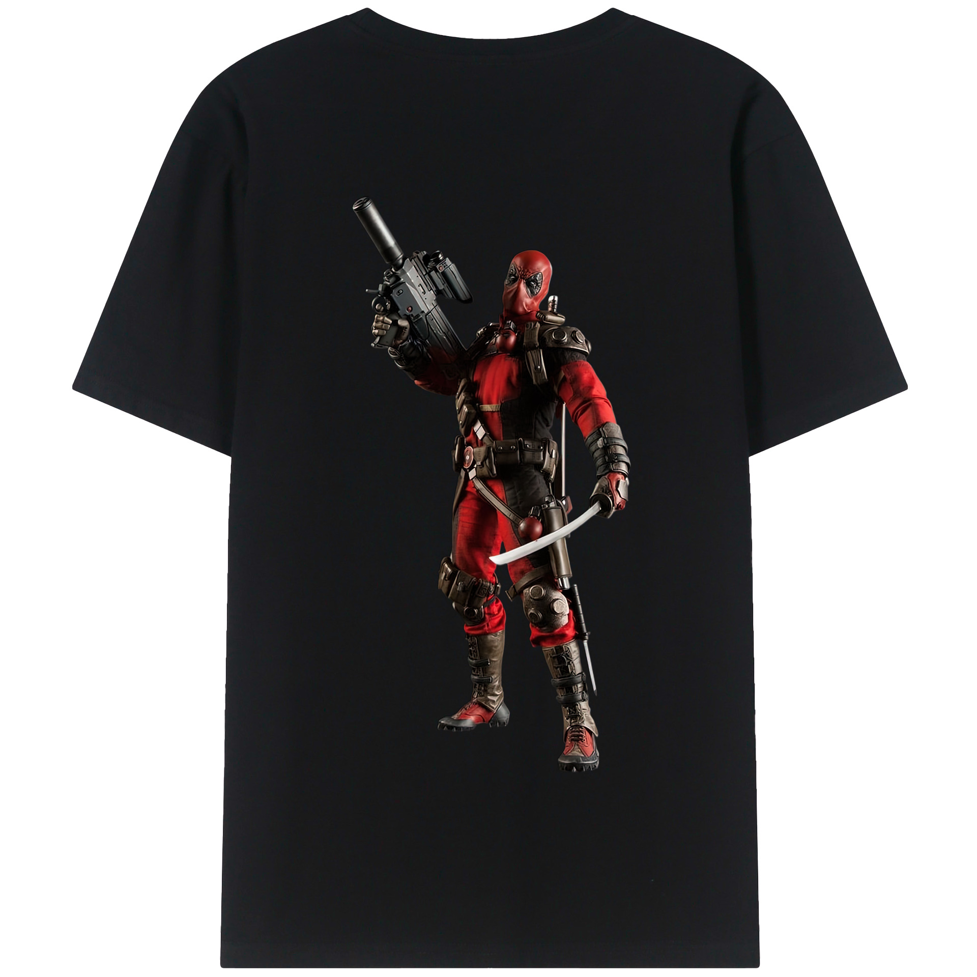 （画像用） Deadpool デッドプール 綿100％半袖Tシャツ（背面プリント）