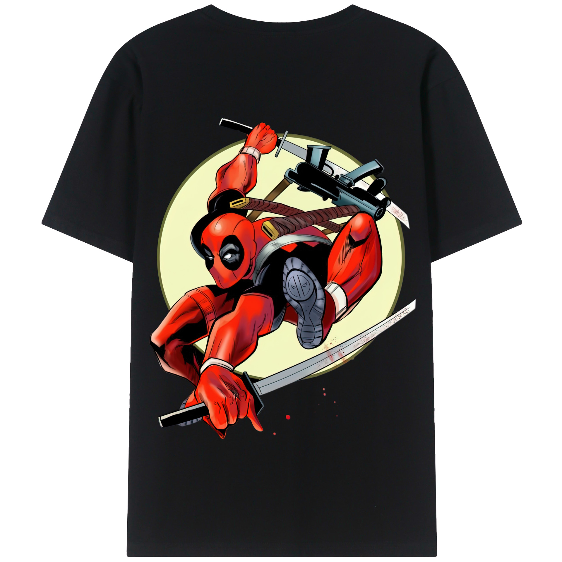 （画像用） Deadpool デッドプール 綿100％半袖Tシャツ（背面プリント）