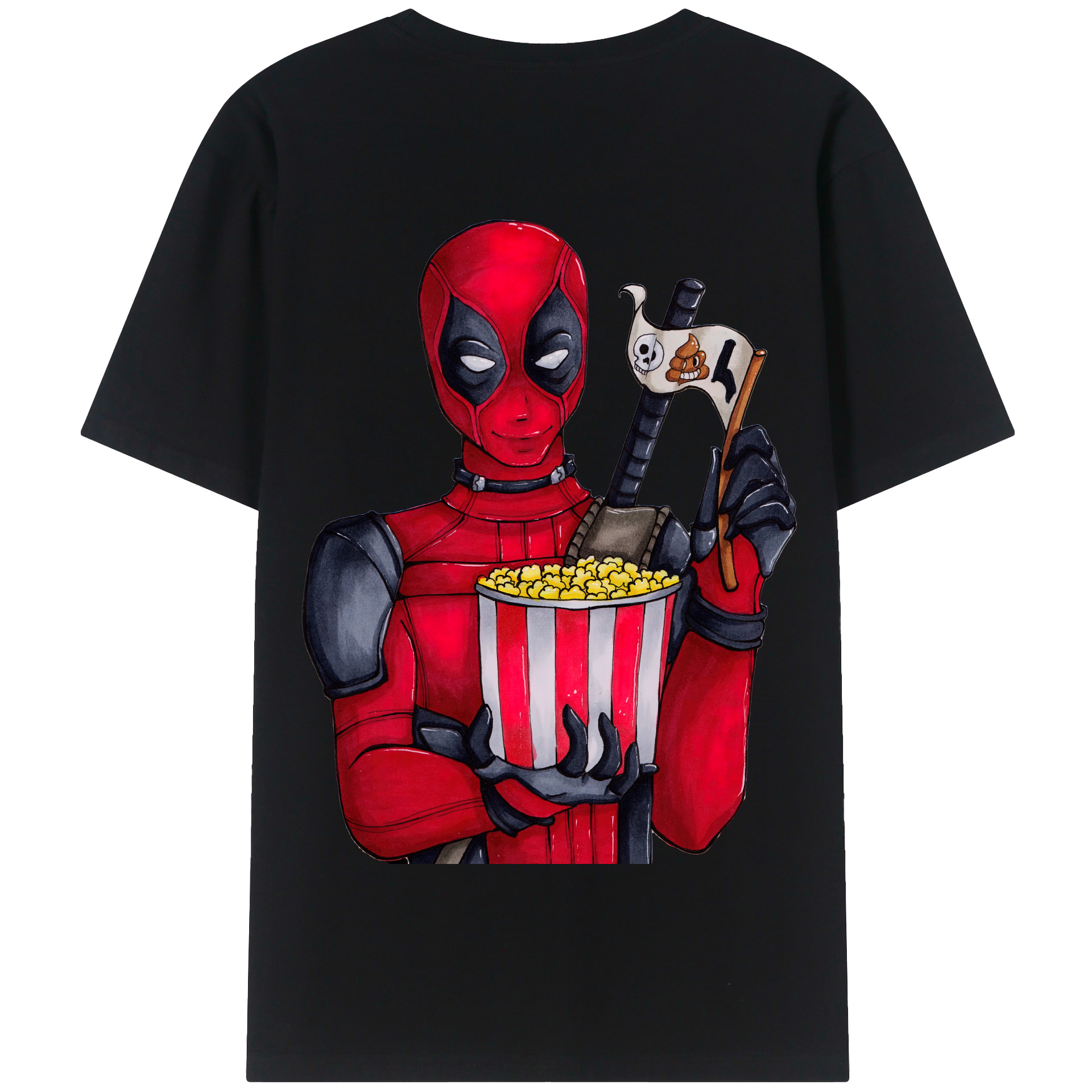 （画像用） Deadpool デッドプール 綿100％半袖Tシャツ（背面プリント）