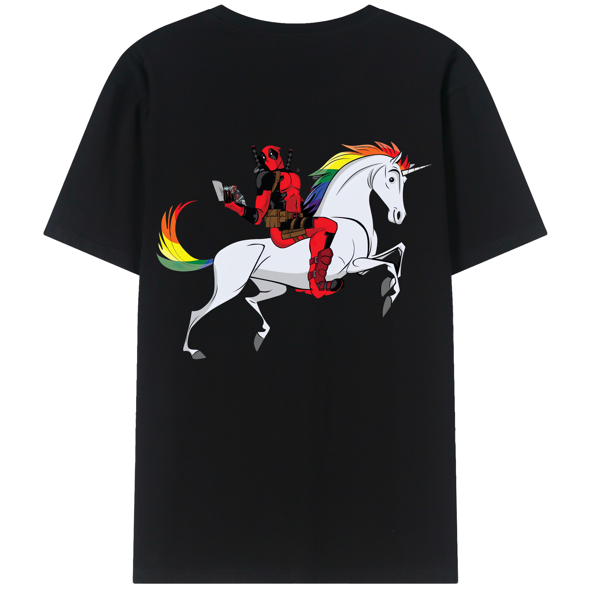 （画像用） Deadpool デッドプール 綿100％半袖Tシャツ（背面プリント）