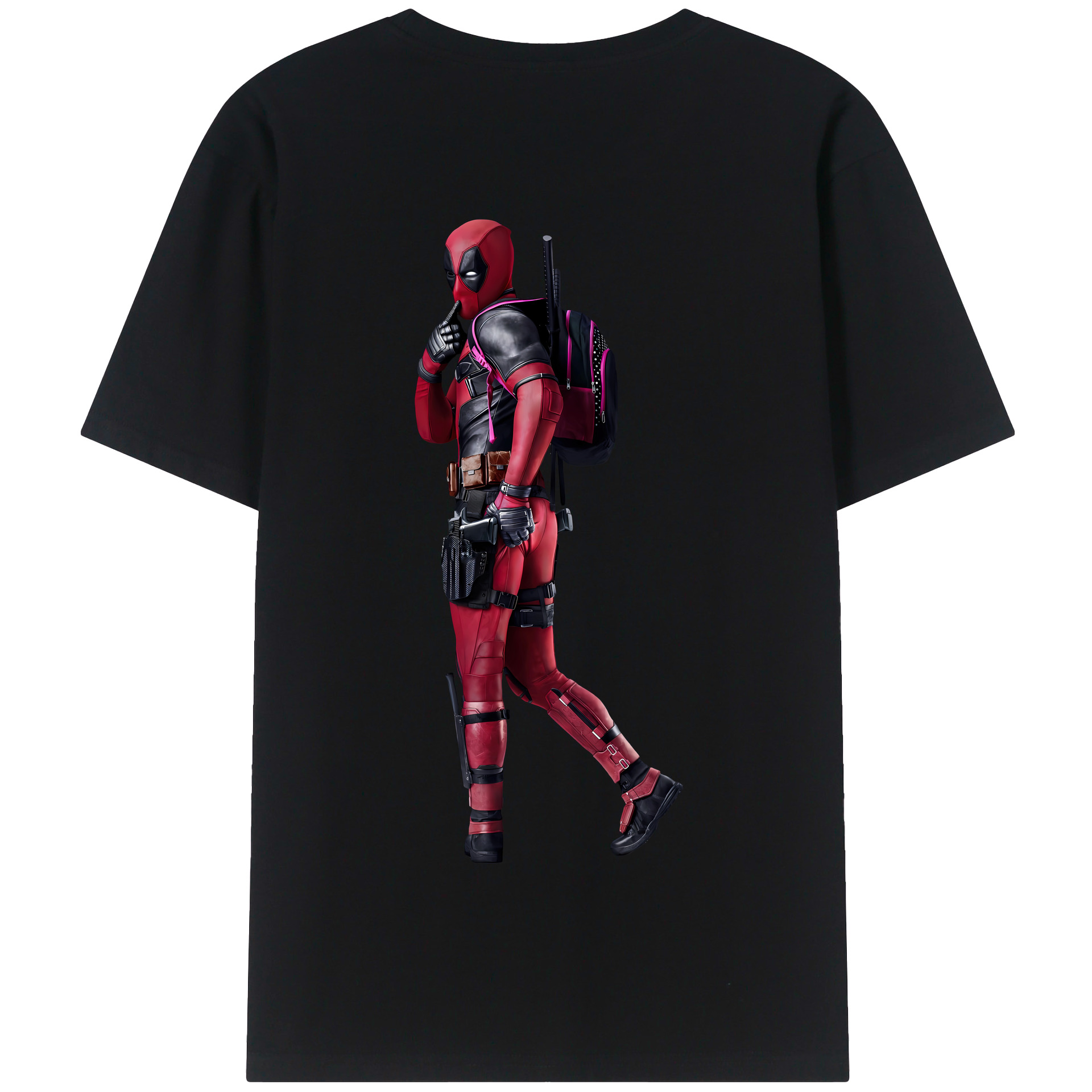 （画像用） Deadpool デッドプール 綿100％半袖Tシャツ（背面プリント）