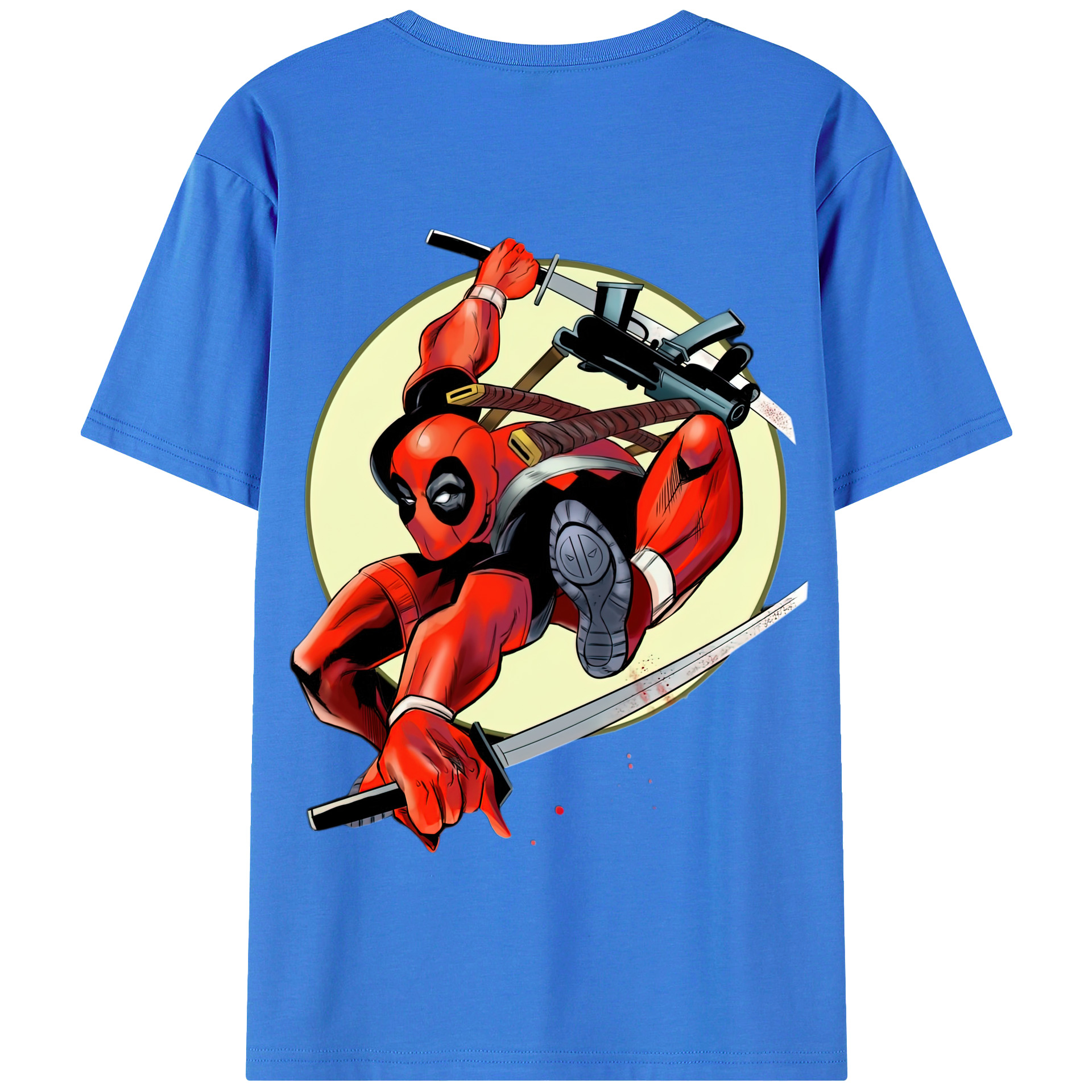 （画像用） Deadpool デッドプール 綿100％半袖Tシャツ（背面プリント）