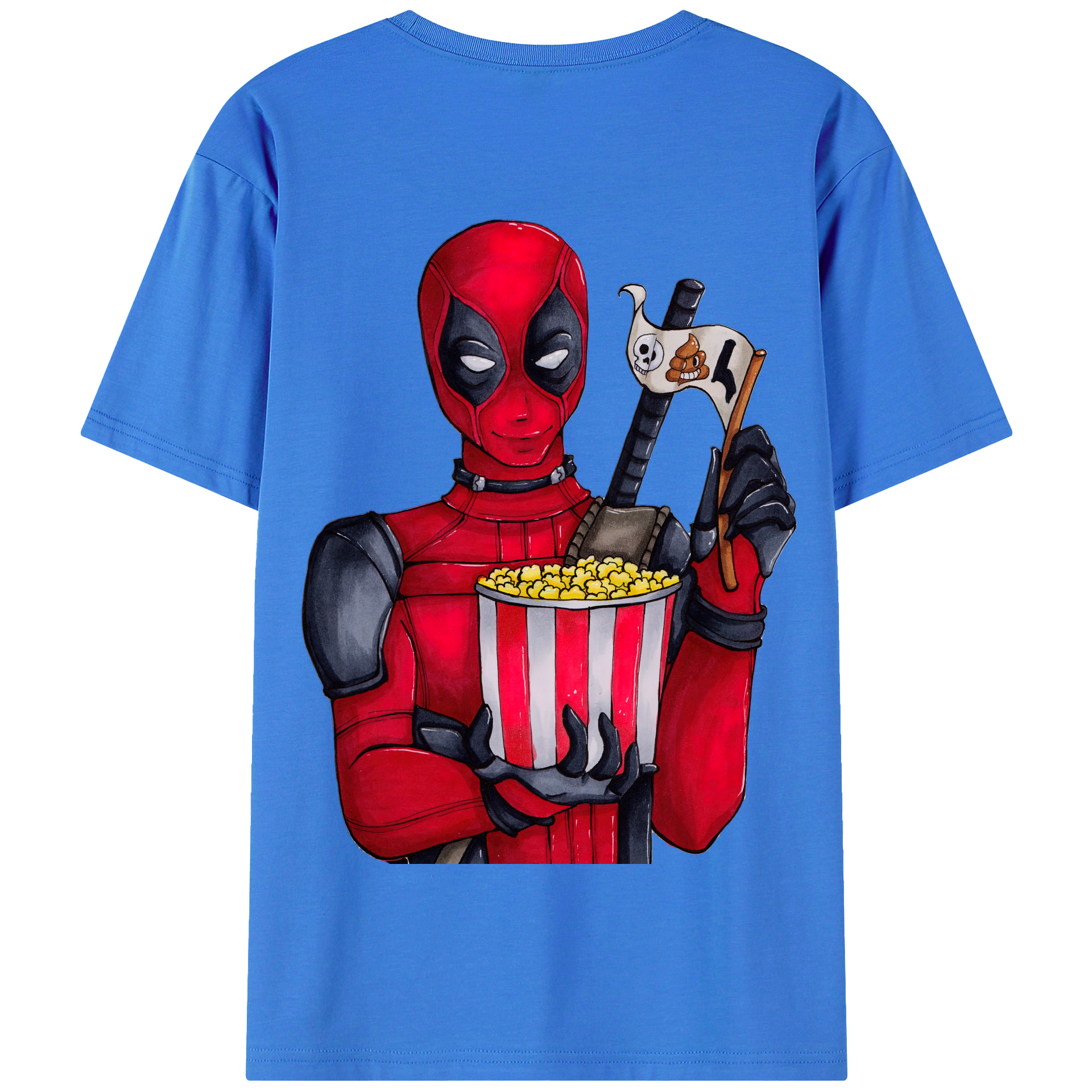 （画像用） Deadpool デッドプール 綿100％半袖Tシャツ（背面プリント）