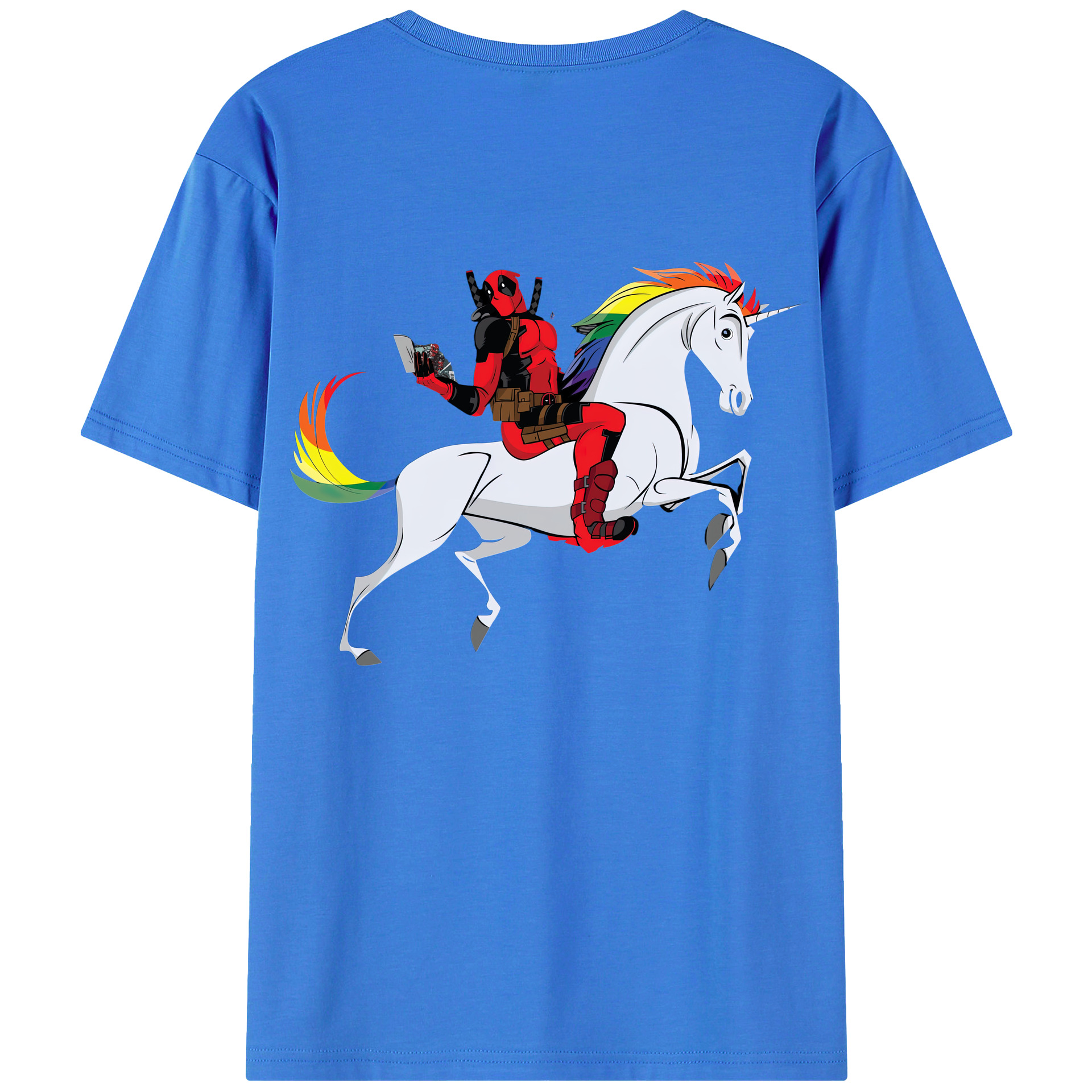 （画像用） Deadpool デッドプール 綿100％半袖Tシャツ（背面プリント）
