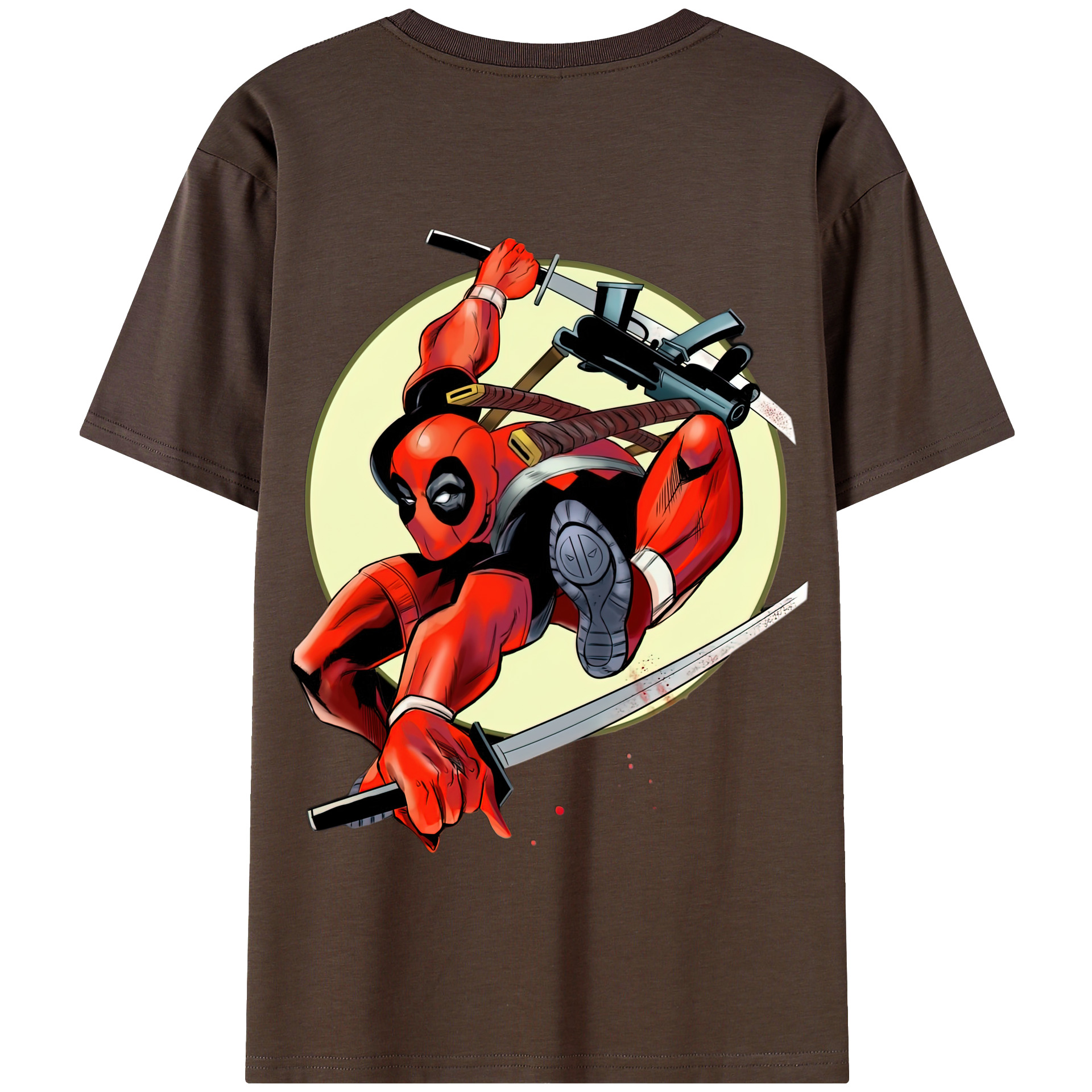 （画像用） Deadpool デッドプール 綿100％半袖Tシャツ（背面プリント）