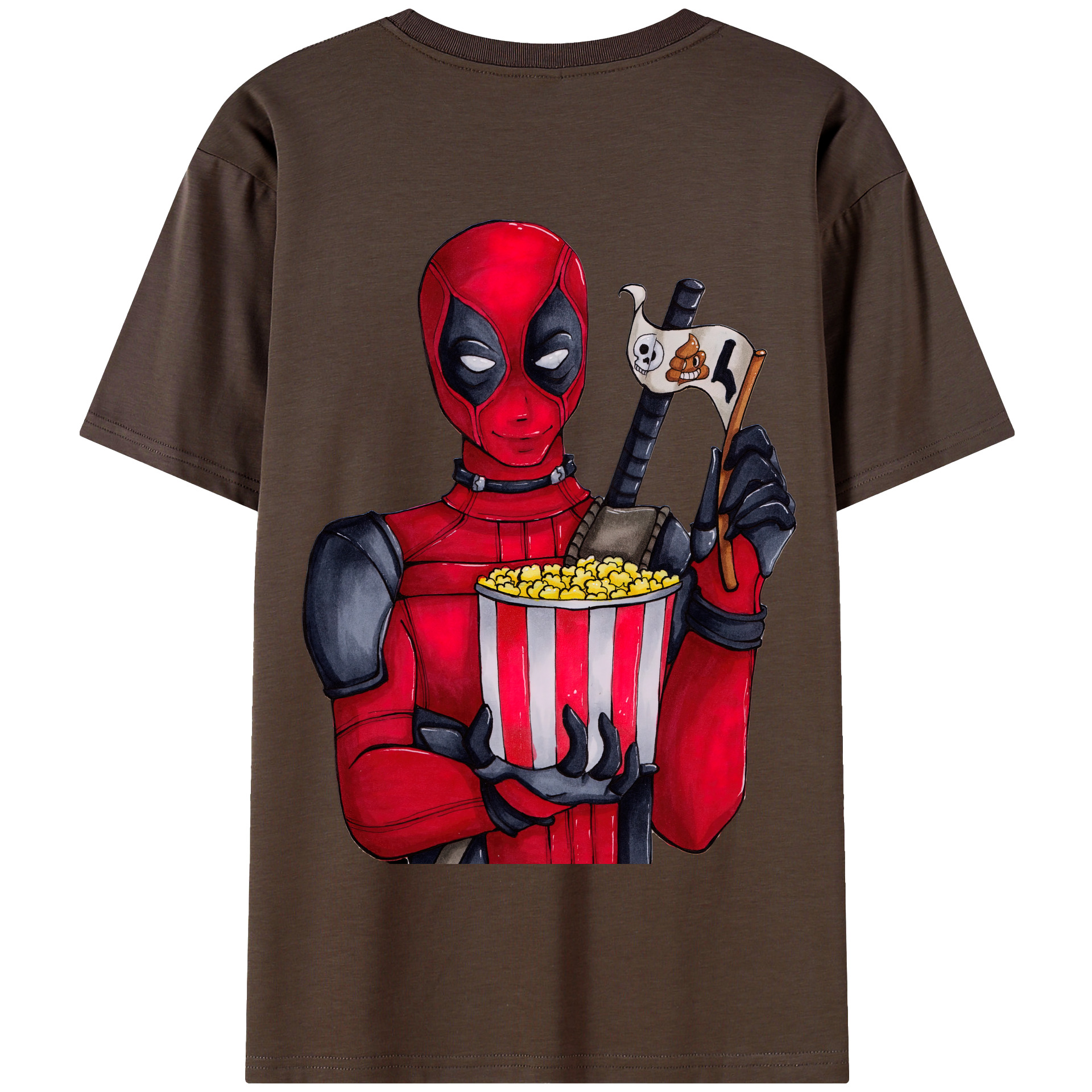 （画像用） Deadpool デッドプール 綿100％半袖Tシャツ（背面プリント）