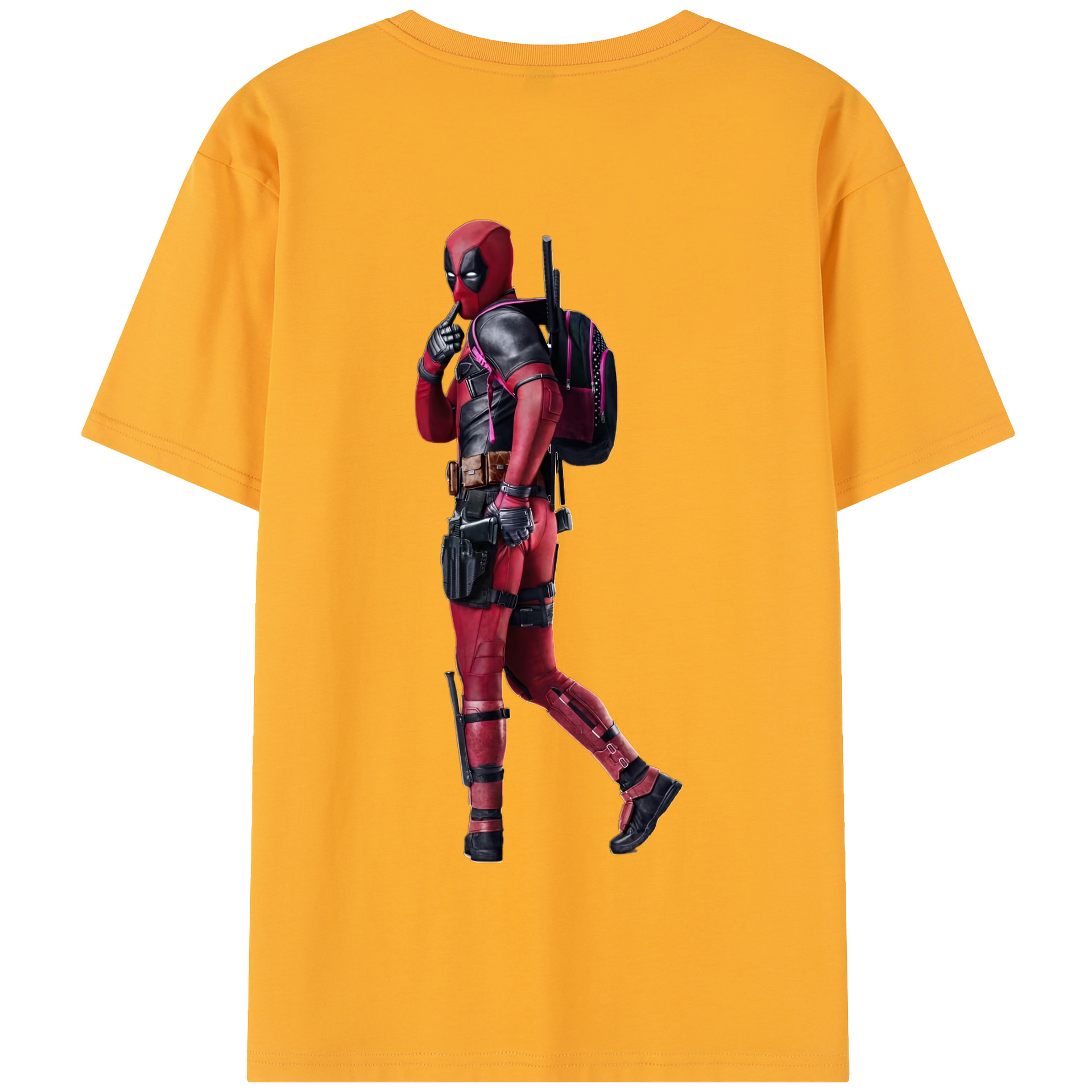 （画像用） Deadpool デッドプール 綿100％半袖Tシャツ（背面プリント）