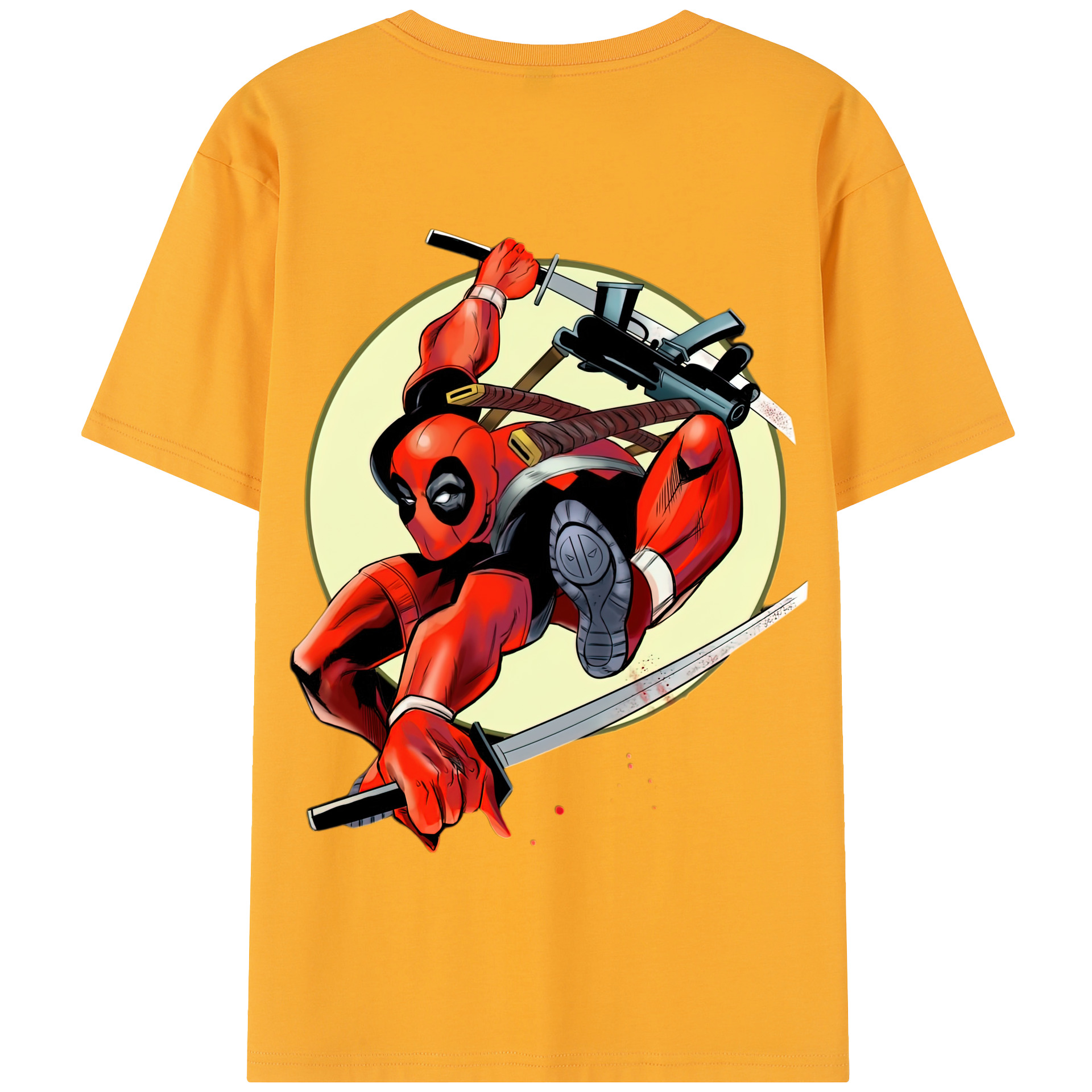 （画像用） Deadpool デッドプール 綿100％半袖Tシャツ（背面プリント）