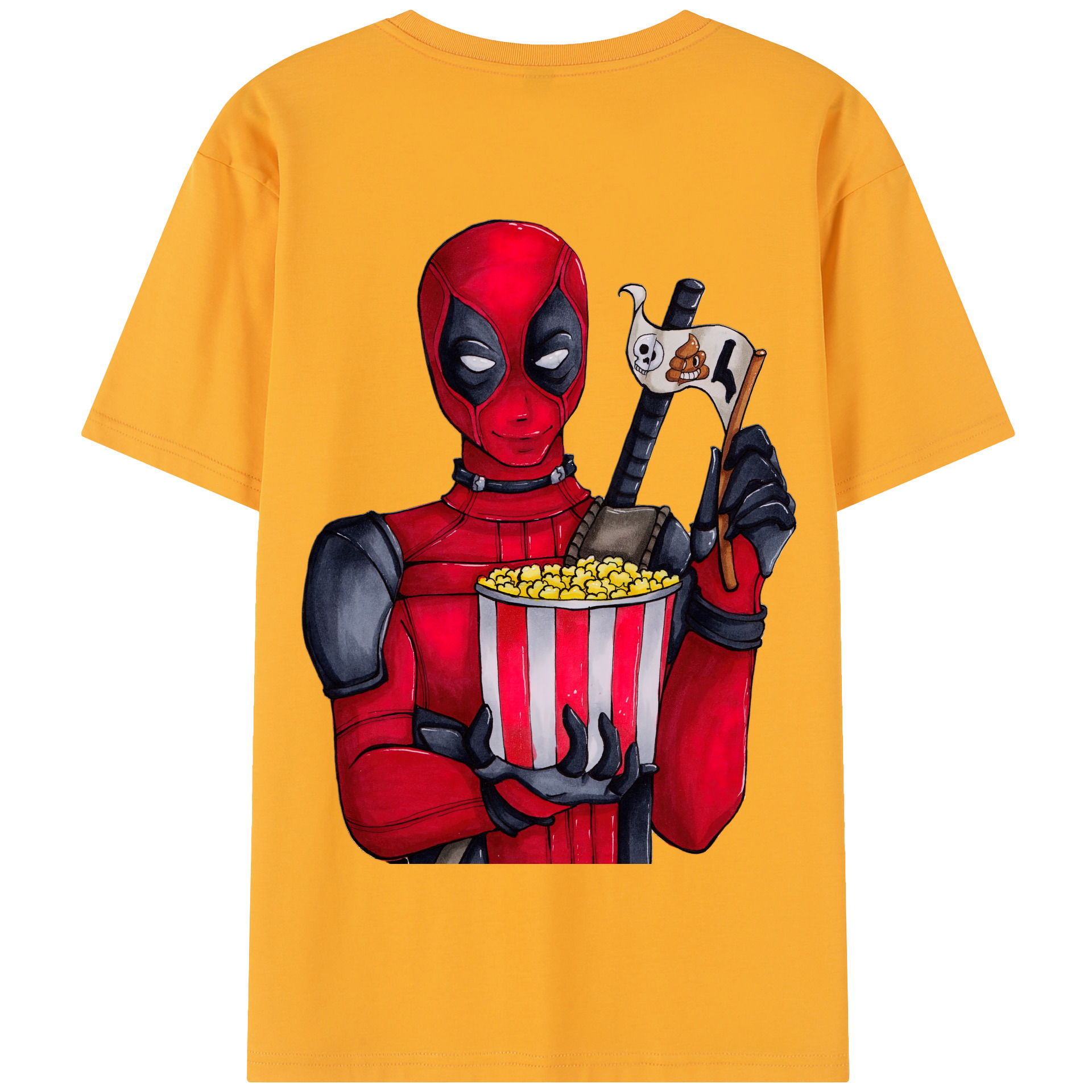 （画像用） Deadpool デッドプール 綿100％半袖Tシャツ（背面プリント）