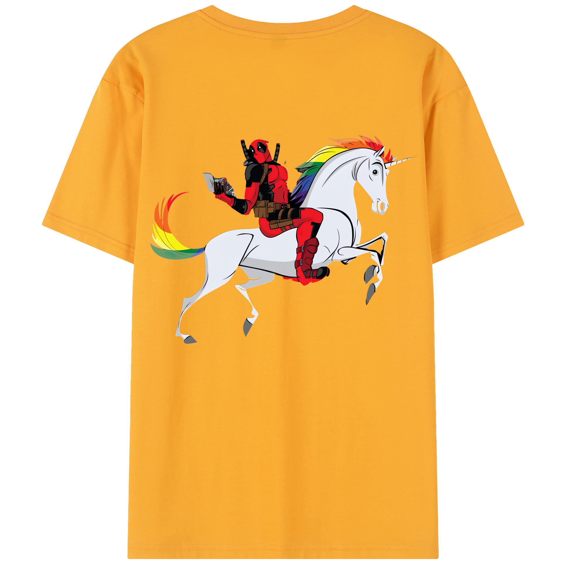 （画像用） Deadpool デッドプール 綿100％半袖Tシャツ（背面プリント）