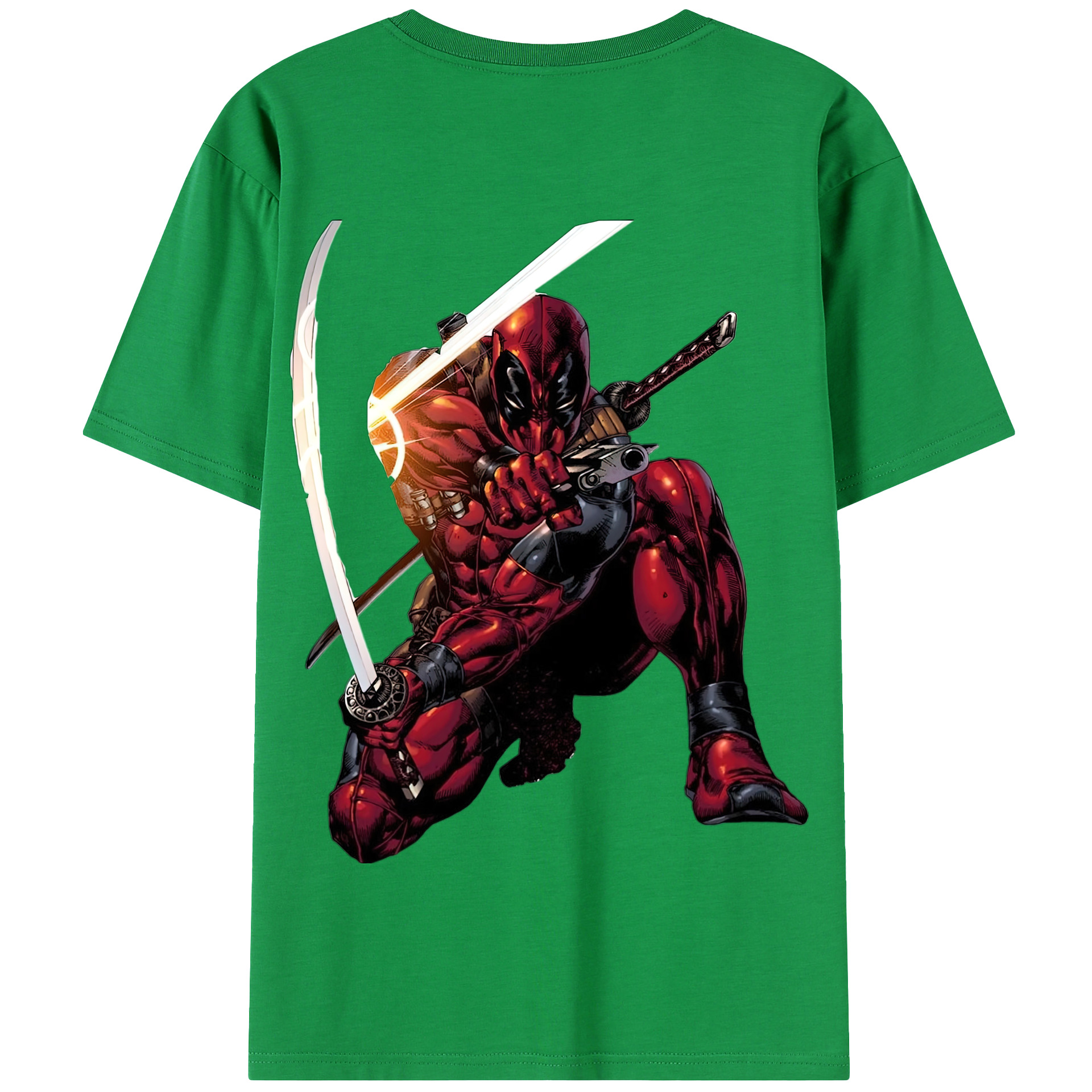 （画像用） Deadpool デッドプール 綿100％半袖Tシャツ（背面プリント）