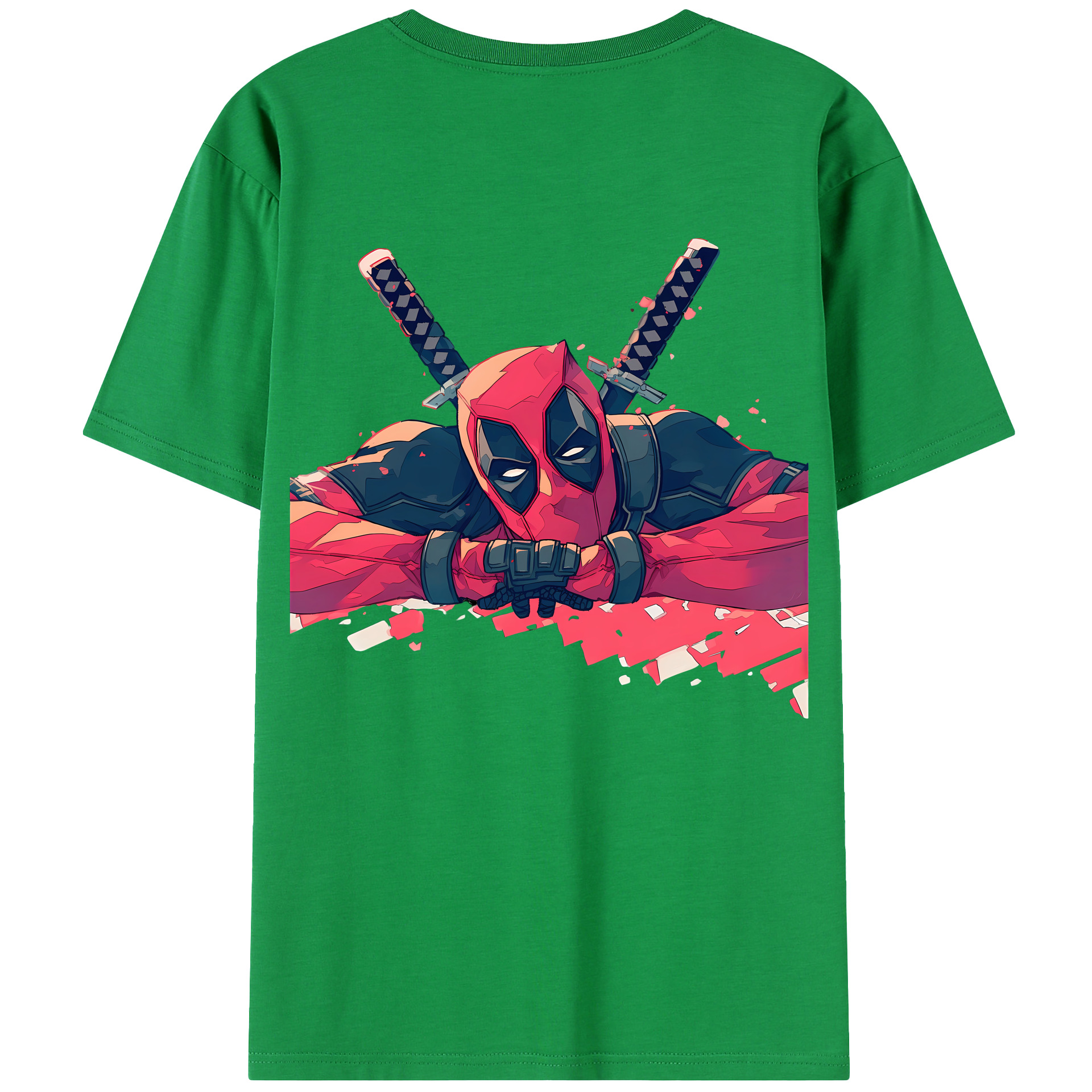 （画像用） Deadpool デッドプール 綿100％半袖Tシャツ（背面プリント）
