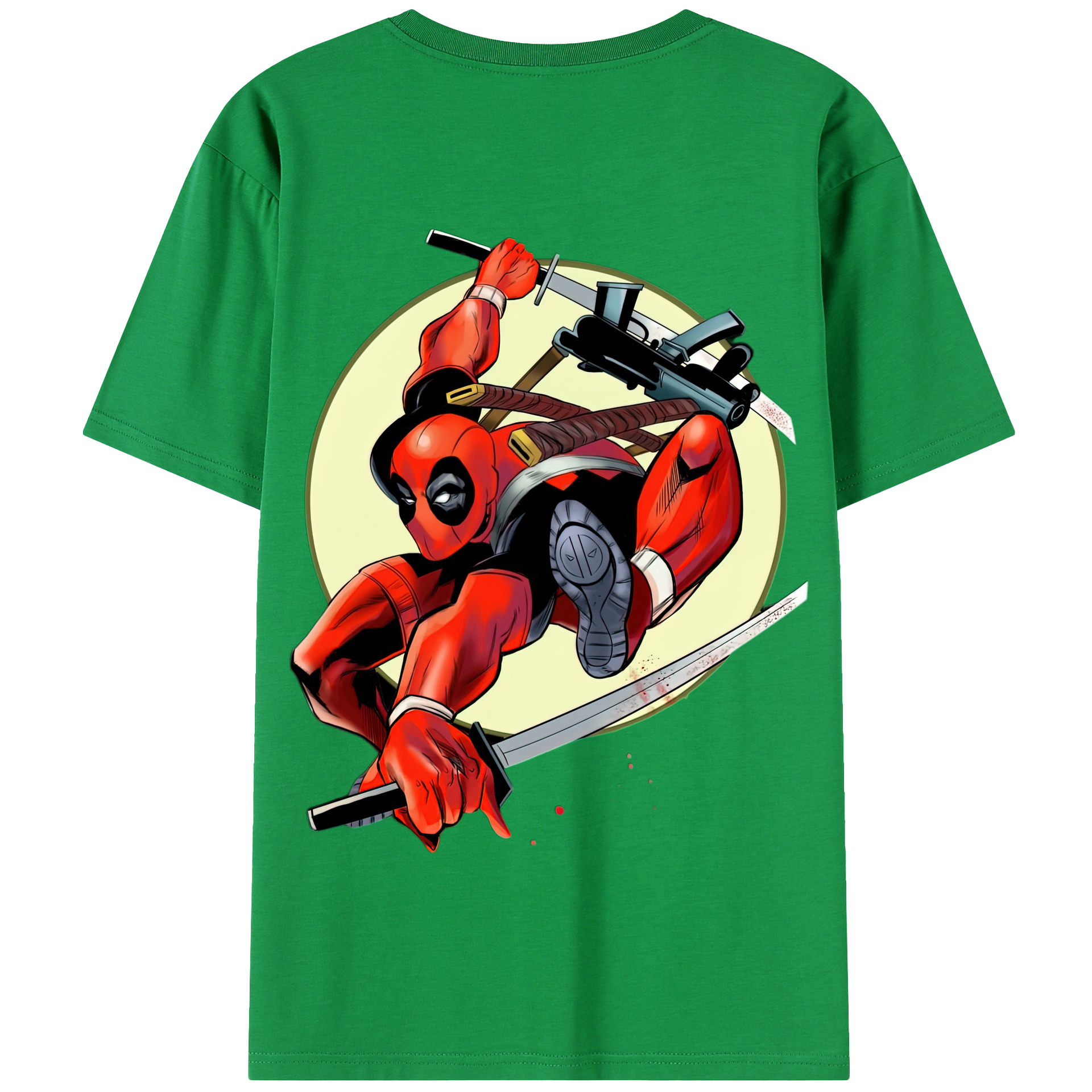 （画像用） Deadpool デッドプール 綿100％半袖Tシャツ（背面プリント）